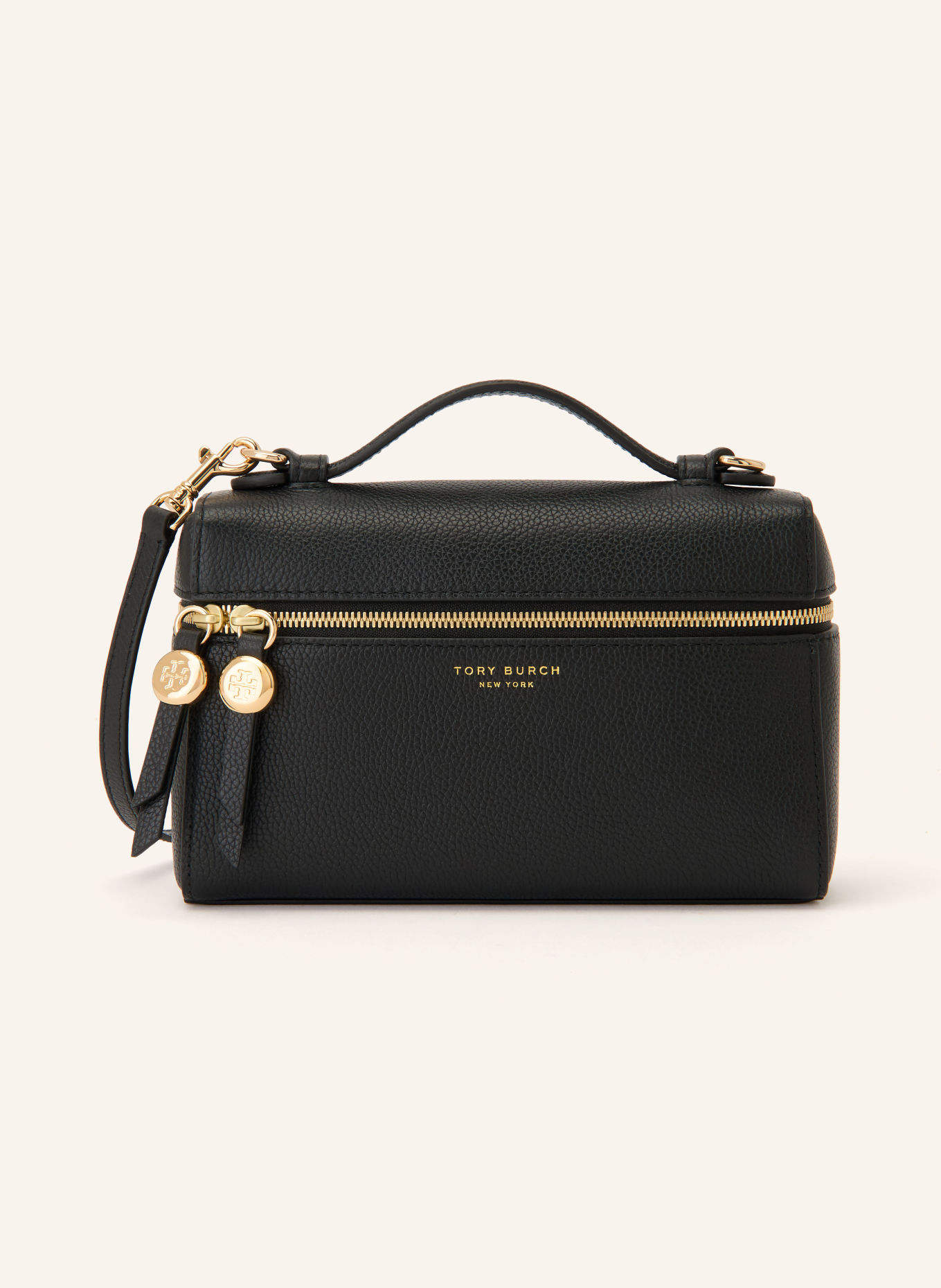 TORY BURCH Kabelka ROMY: ČERNÁ / ZLATÁ