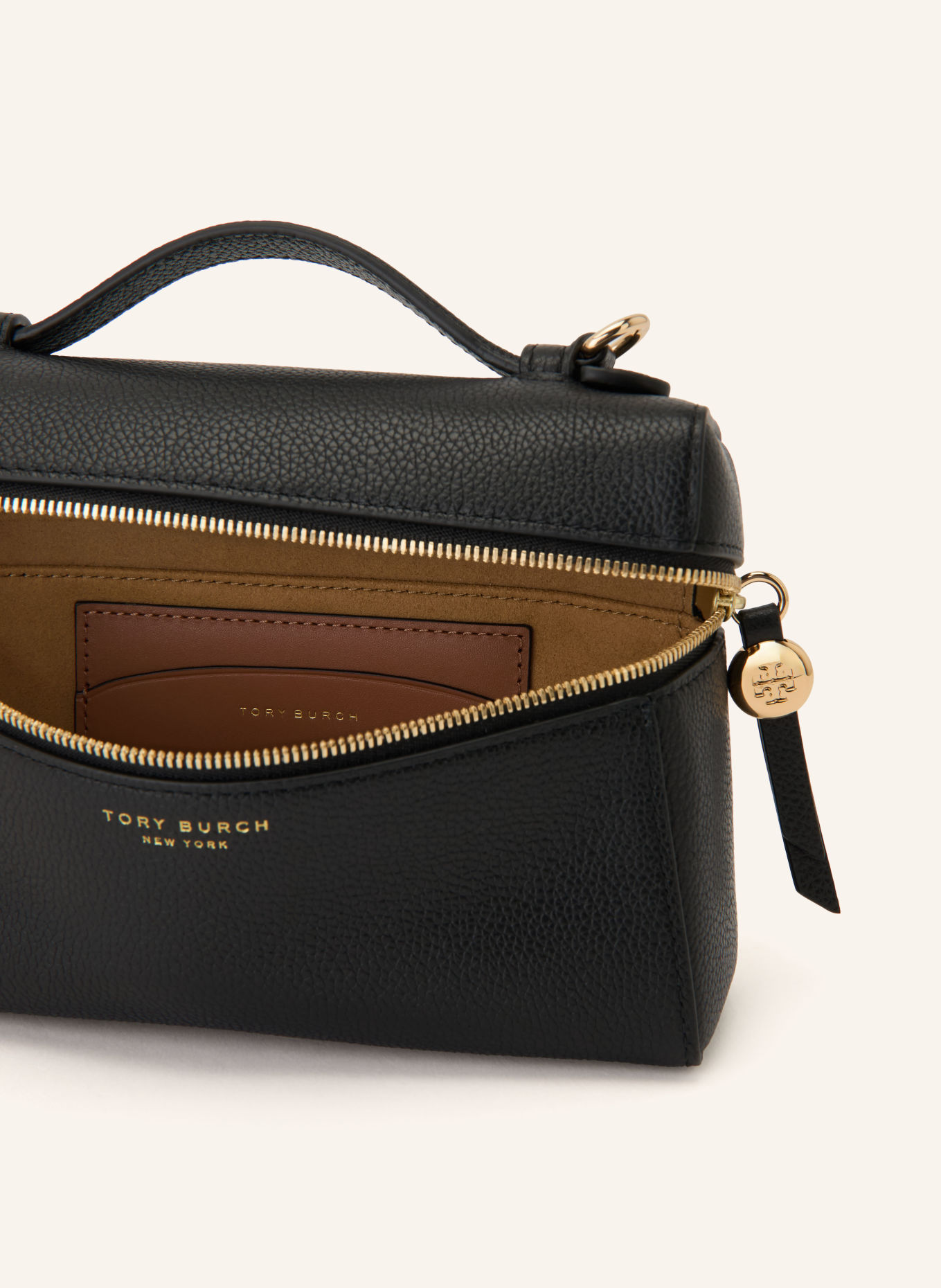 TORY BURCH Kabelka ROMY: ČERNÁ / ZLATÁ