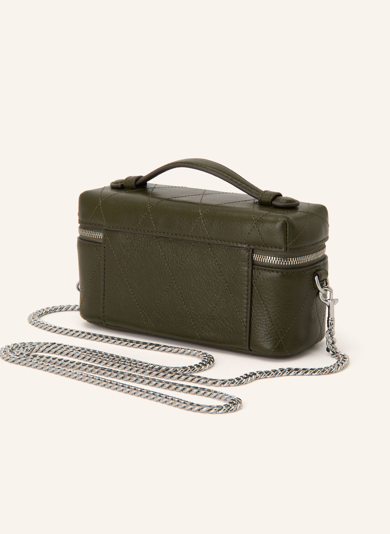 TORY BURCH CHARLIE Handbag: DARK GREEN / SILVER