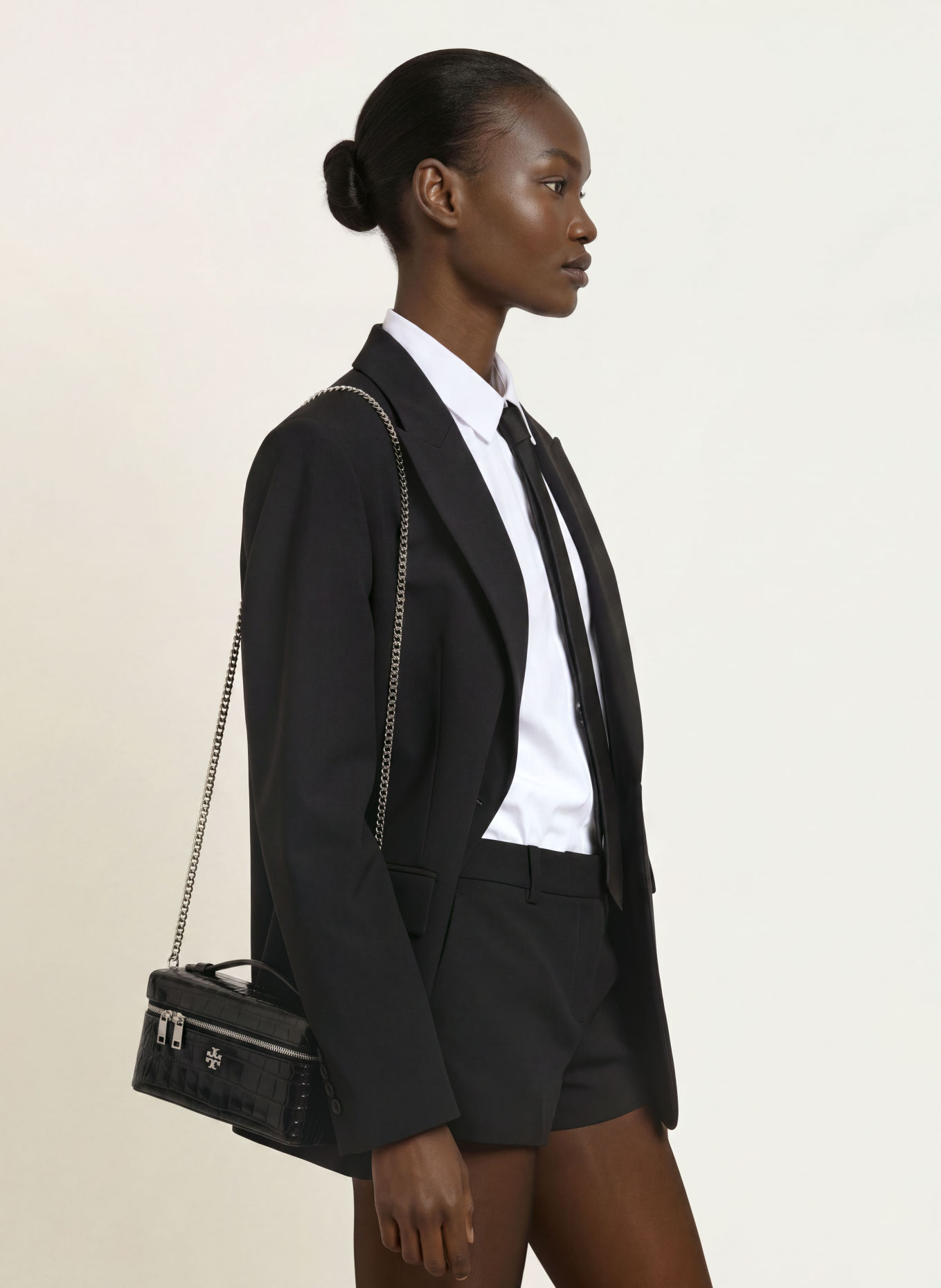 TORY BURCH Handtas CHARLIE: ZWART / ZILVER