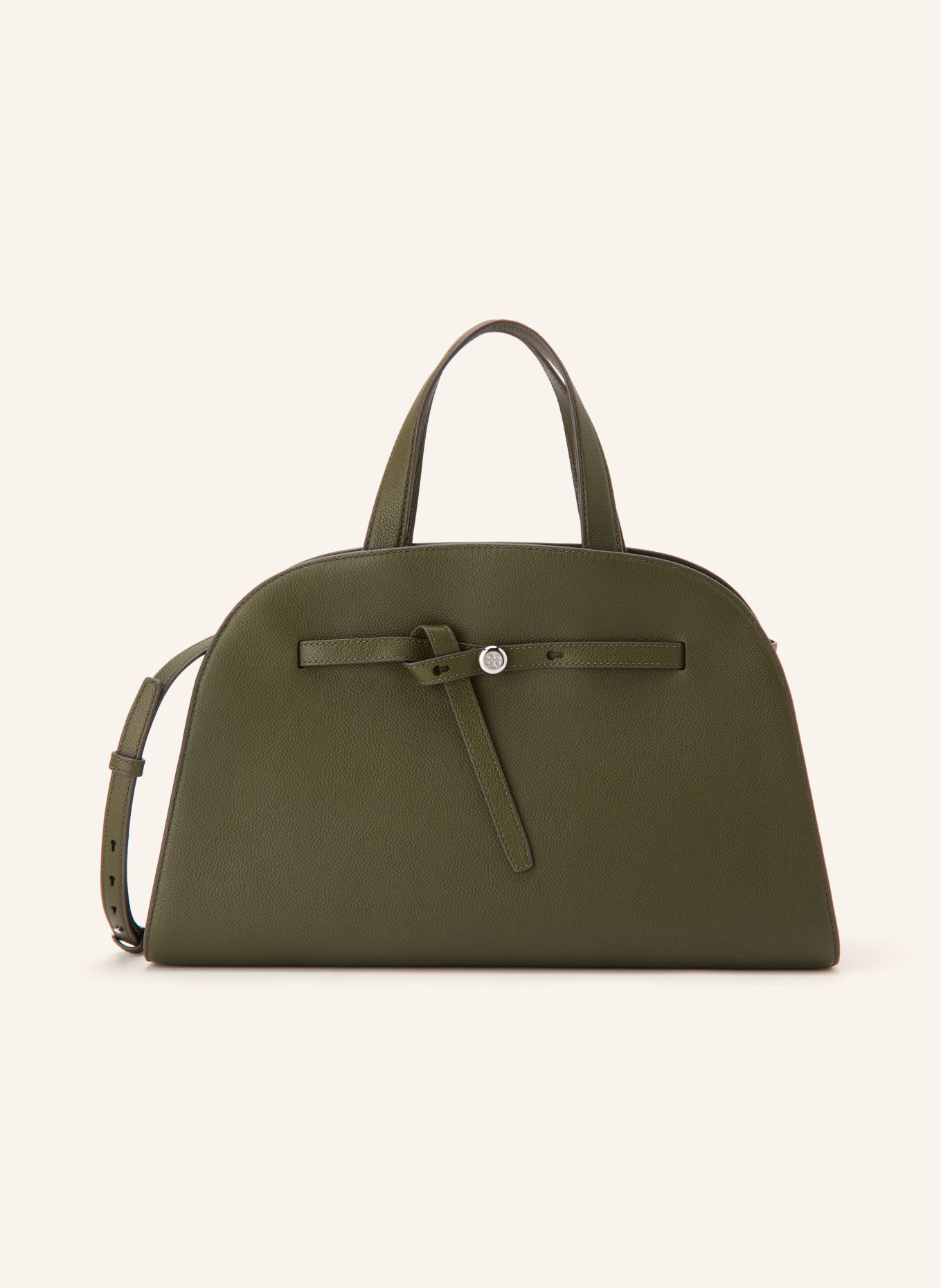 TORY BURCH Handtasche ROMY BAULETTO: DUNKELGRÜN / SILBER