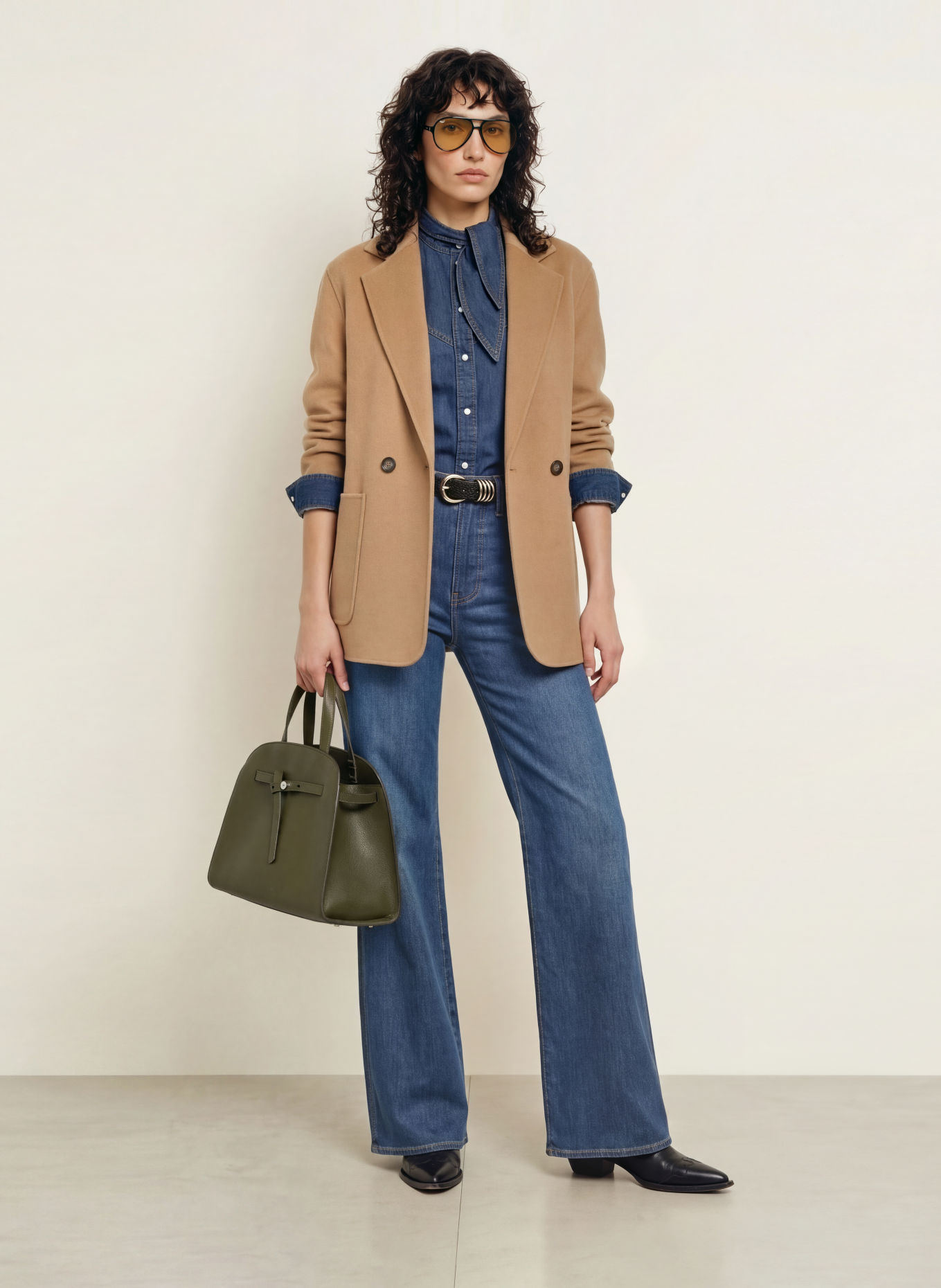 TORY BURCH Handtas ROMY BAULETTO: DONKERGROEN / ZILVER