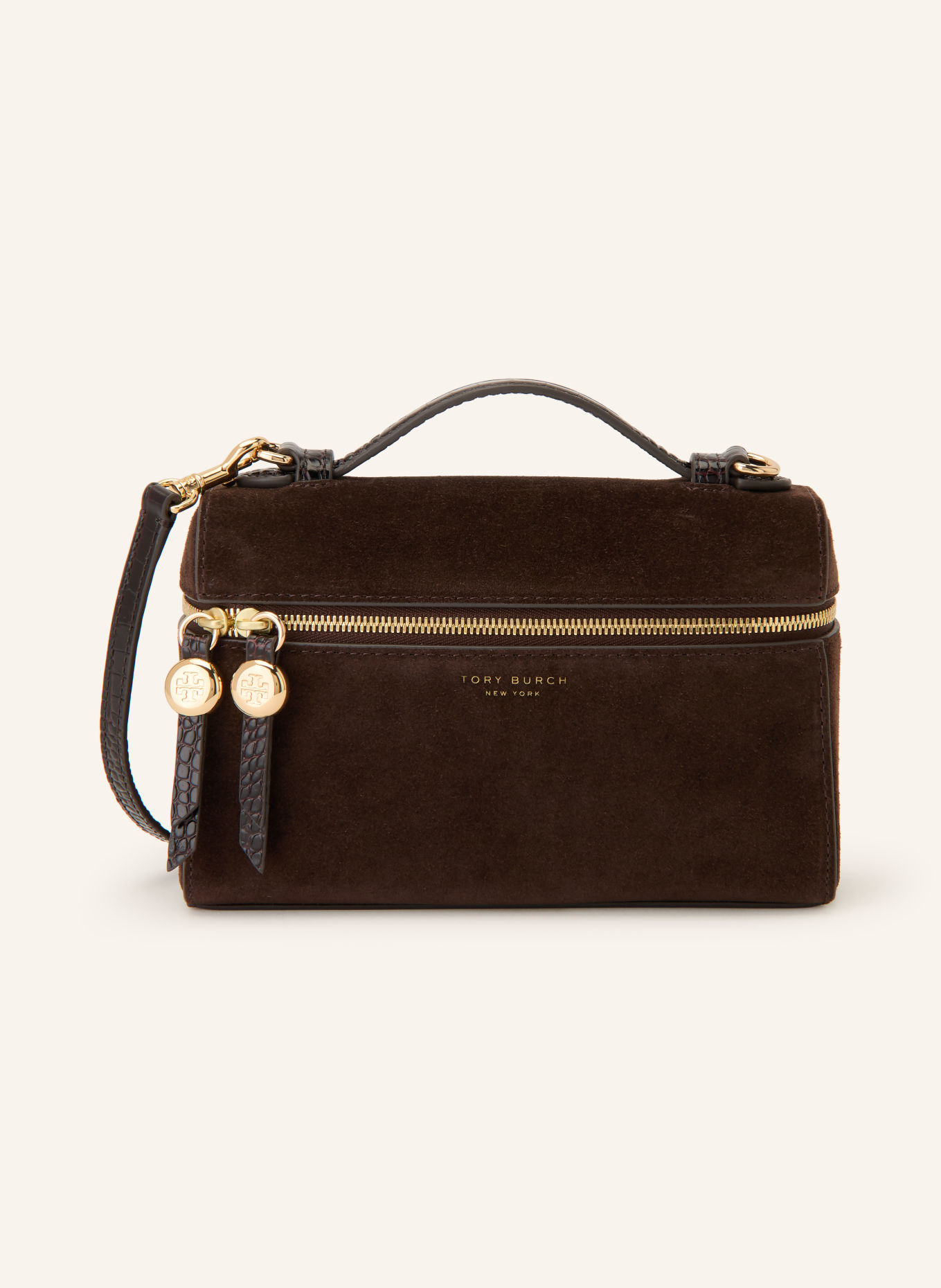 TORY BURCH Kabelka ROMY: TMAVĚ HNĚDÁ / ZLATÁ