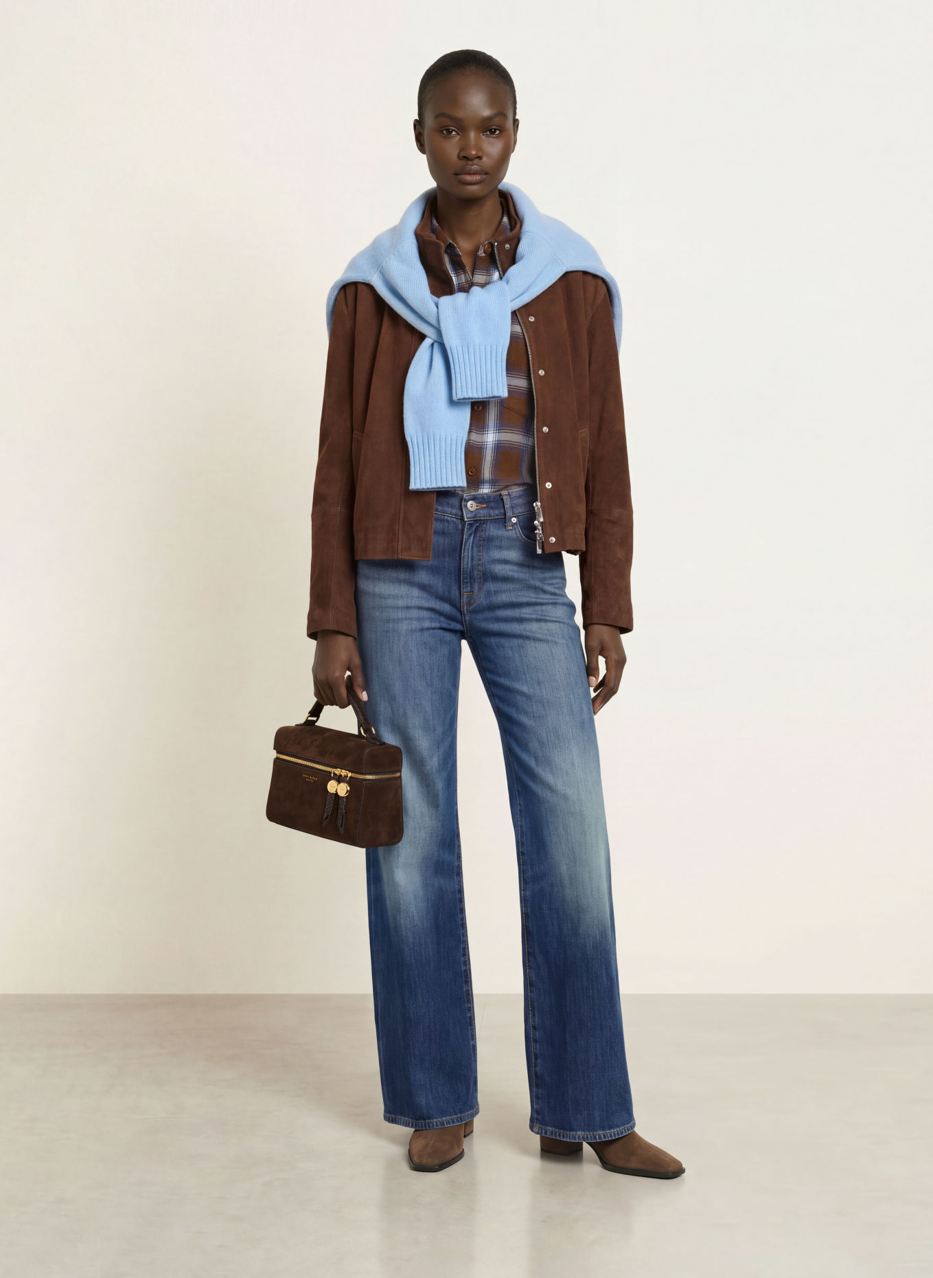 TORY BURCH Handtas ROMY: MARRON FONCÉ / GOUD