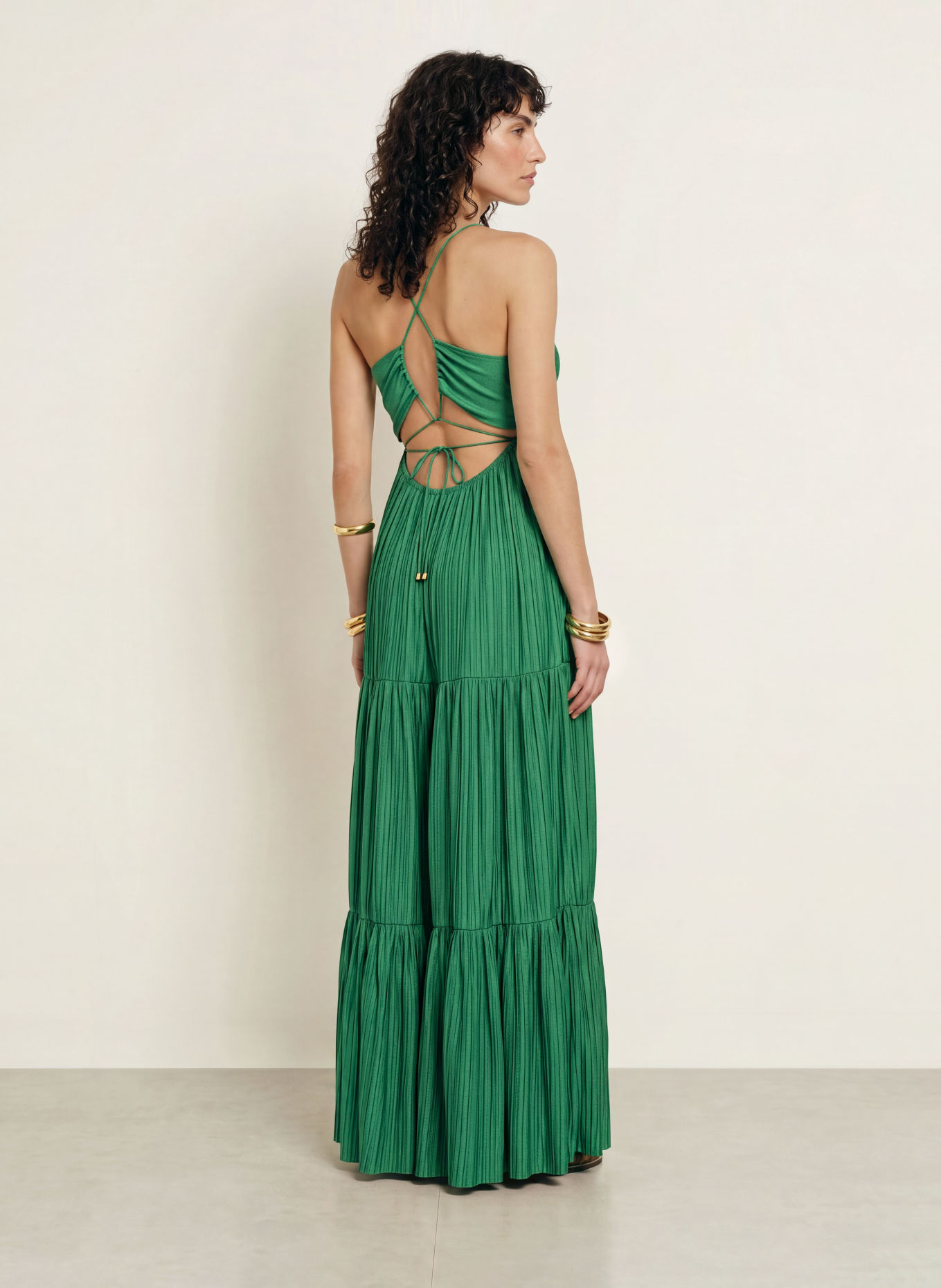 ba&sh Plisseekleid WASTA: GRÜN