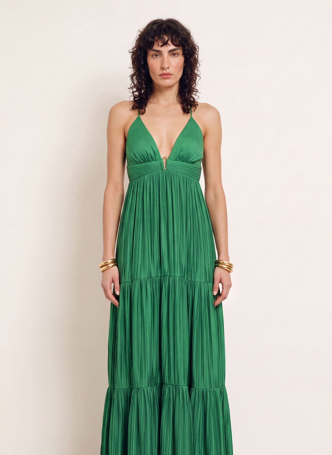 ba&sh Plisseekleid WASTA: GRÜN