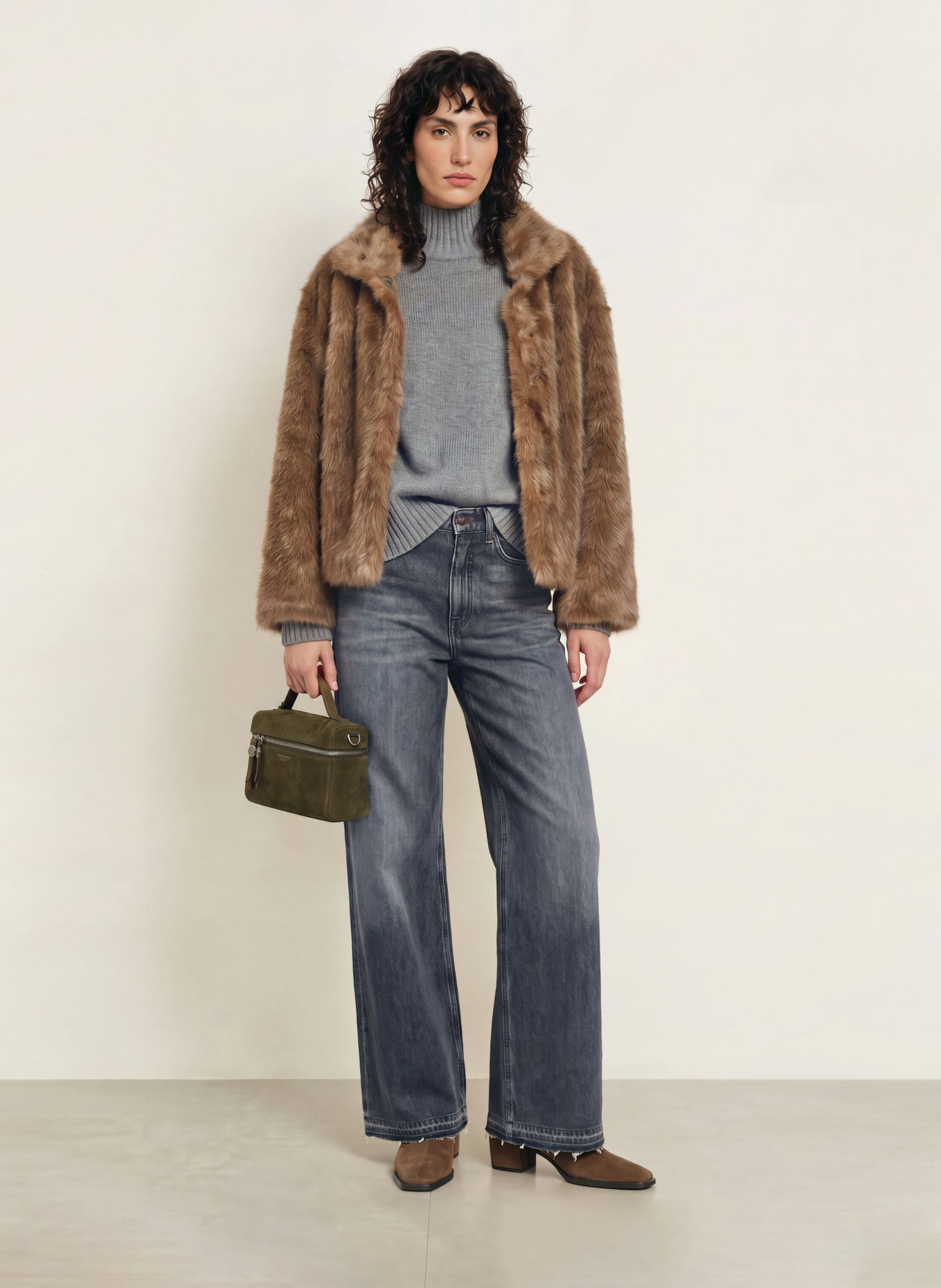 TORY BURCH Handtas ROMY: DONKERGROEN / ZILVER