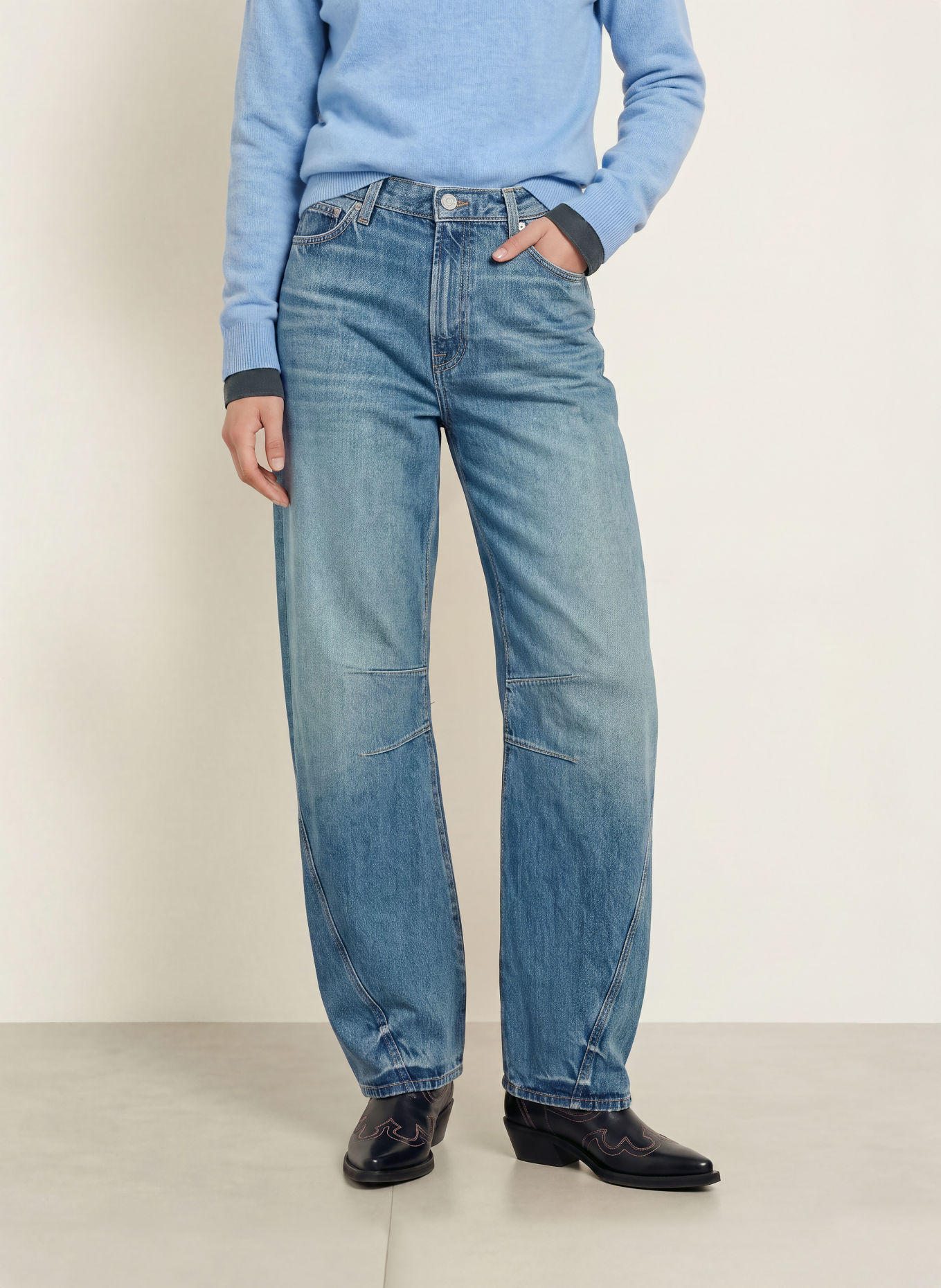 SAMSØE  SAMSØE Barrel-leg jeans SAHARPO: CLR002910 Sephia blue