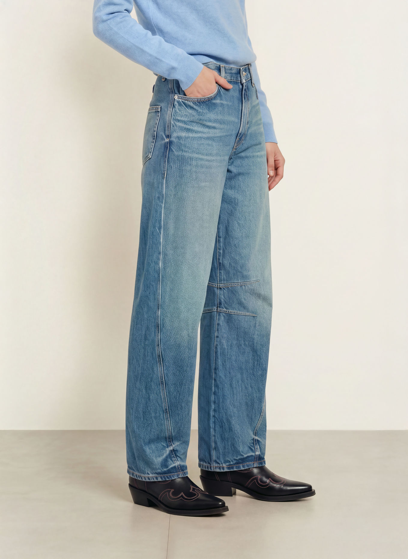 SAMSØE  SAMSØE Barrel-leg jeans SAHARPO: CLR002910 Sephia blue