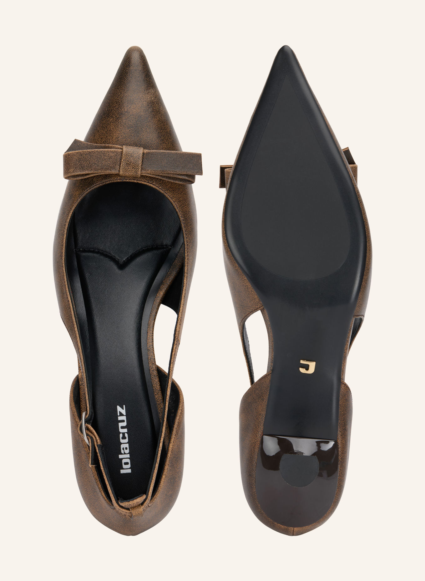 Lola Cruz Pumps LAIA: DUNKELBRAUN / SILBER
