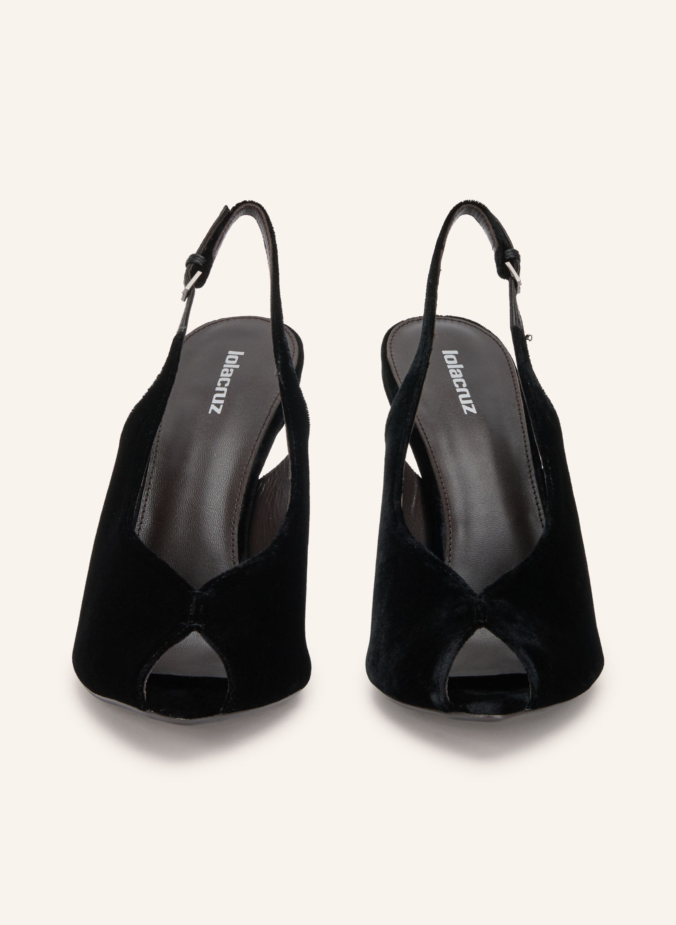 Lola Cruz Peeptoes GABRIETTE: SCHWARZ / SILBER