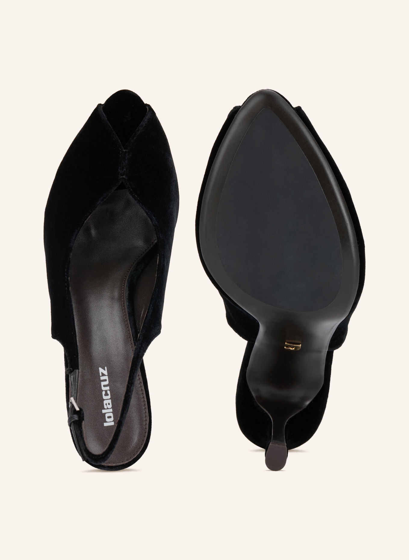 Lola Cruz Peeptoes GABRIETTE: SCHWARZ / SILBER