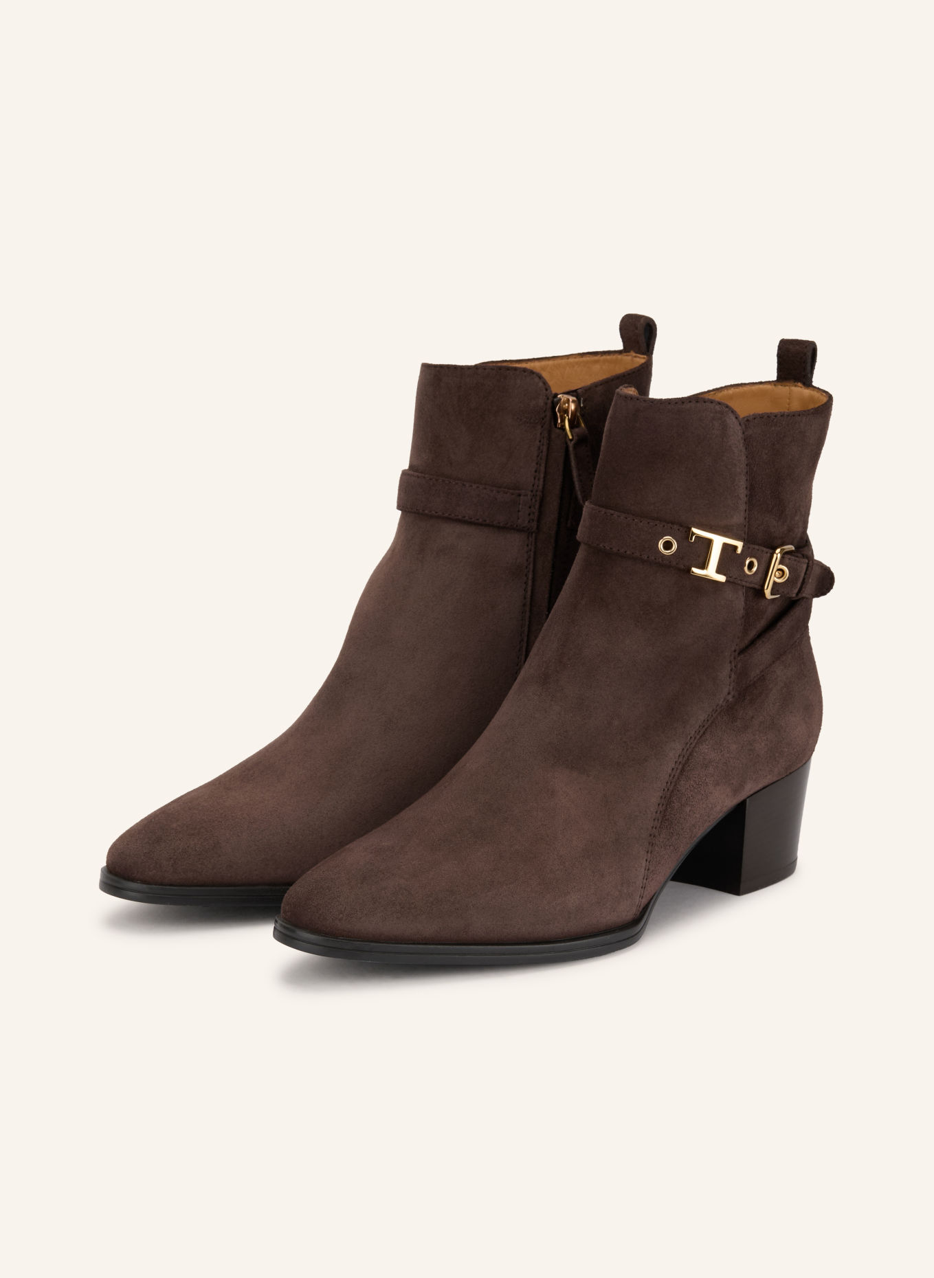 TOD'S Ankelstövlar: MÖRKBRUN / GULD