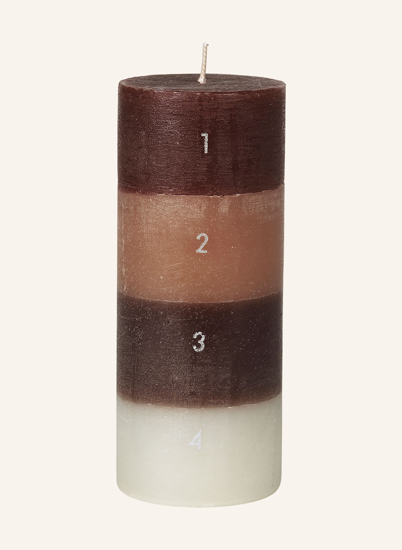 BROSTE COPENHAGEN Adventskerze: DUNKELBRAUN / COGNAC / CREME