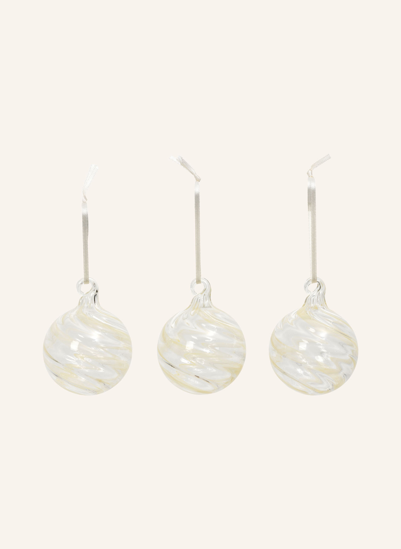 BROSTE COPENHAGEN 3er-Set Dekoanhänger SWIRL: CREME