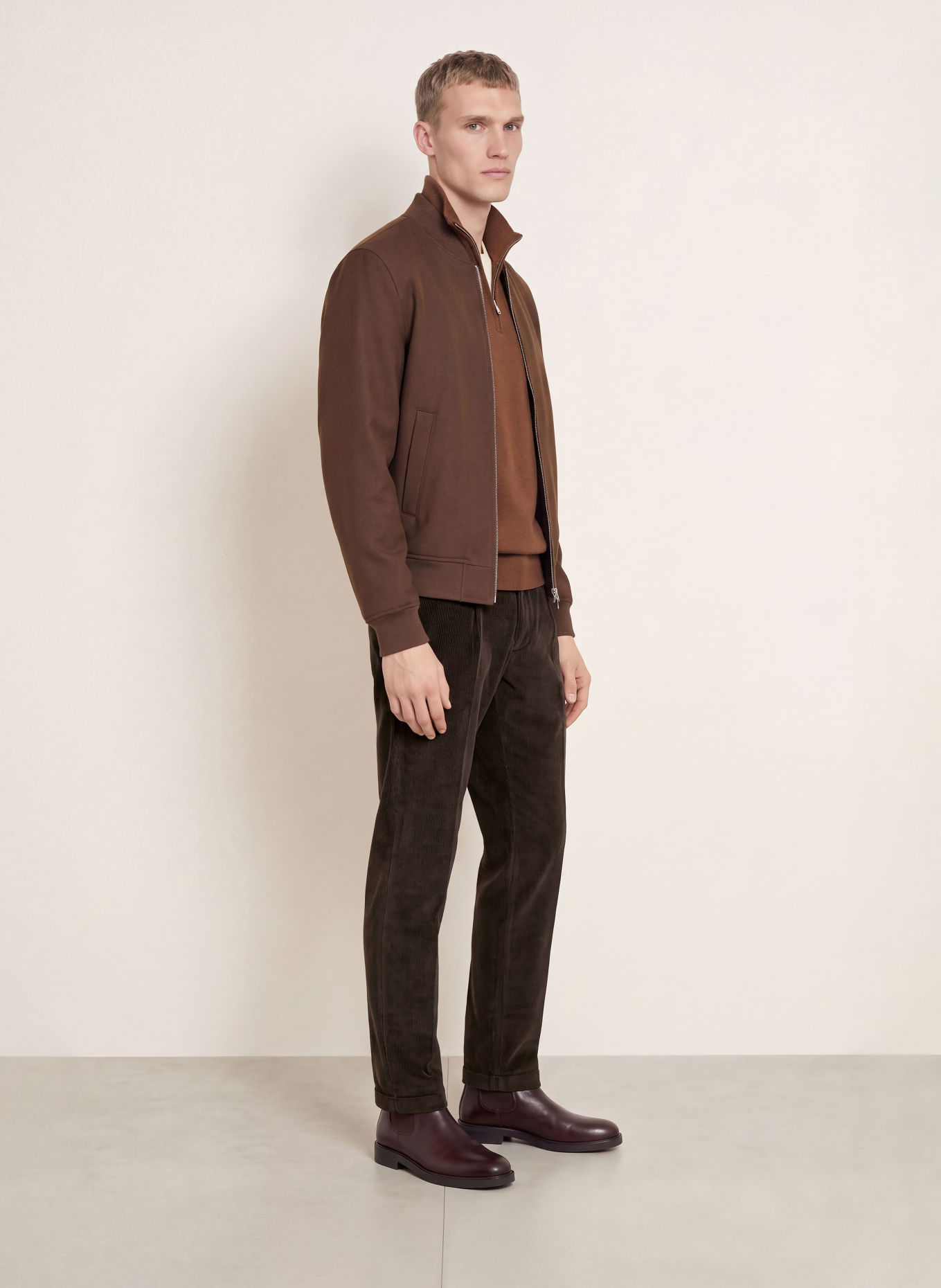 CINQUE Cordbroek CISERVO Slim Fit: MARRON FONCÉ