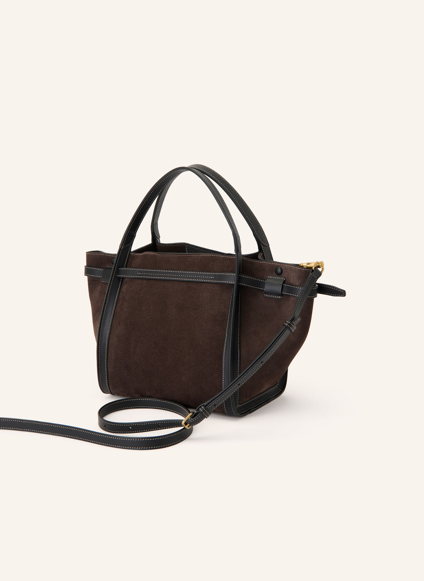 TOD'S Shoppers T SIGNATURE SMALL: MARRON FONCÉ / GOUD