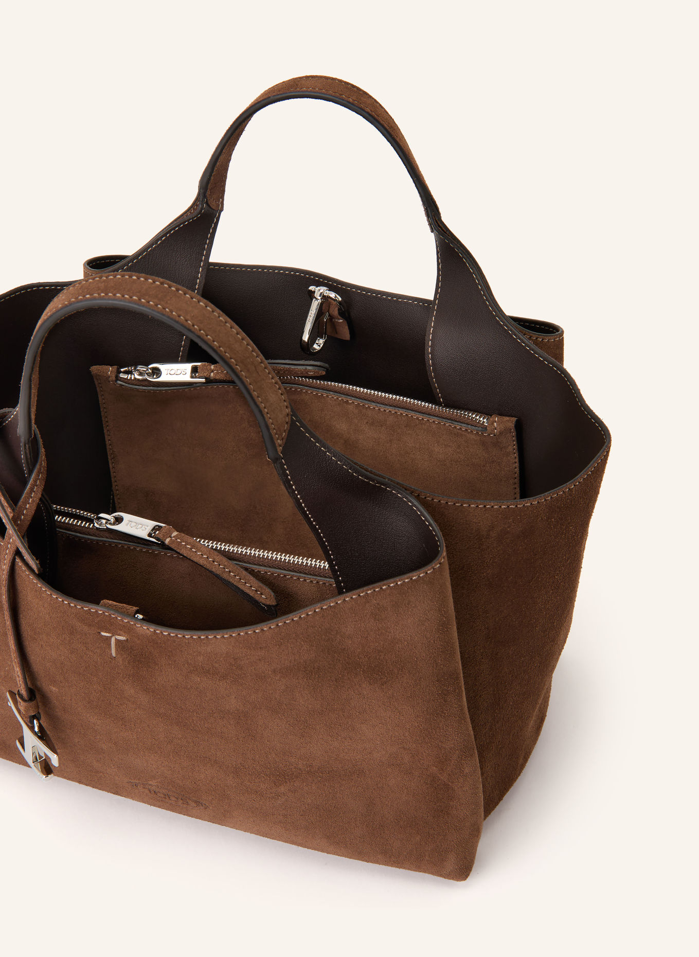 TOD'S Handtas: BRUIN / ZILVER