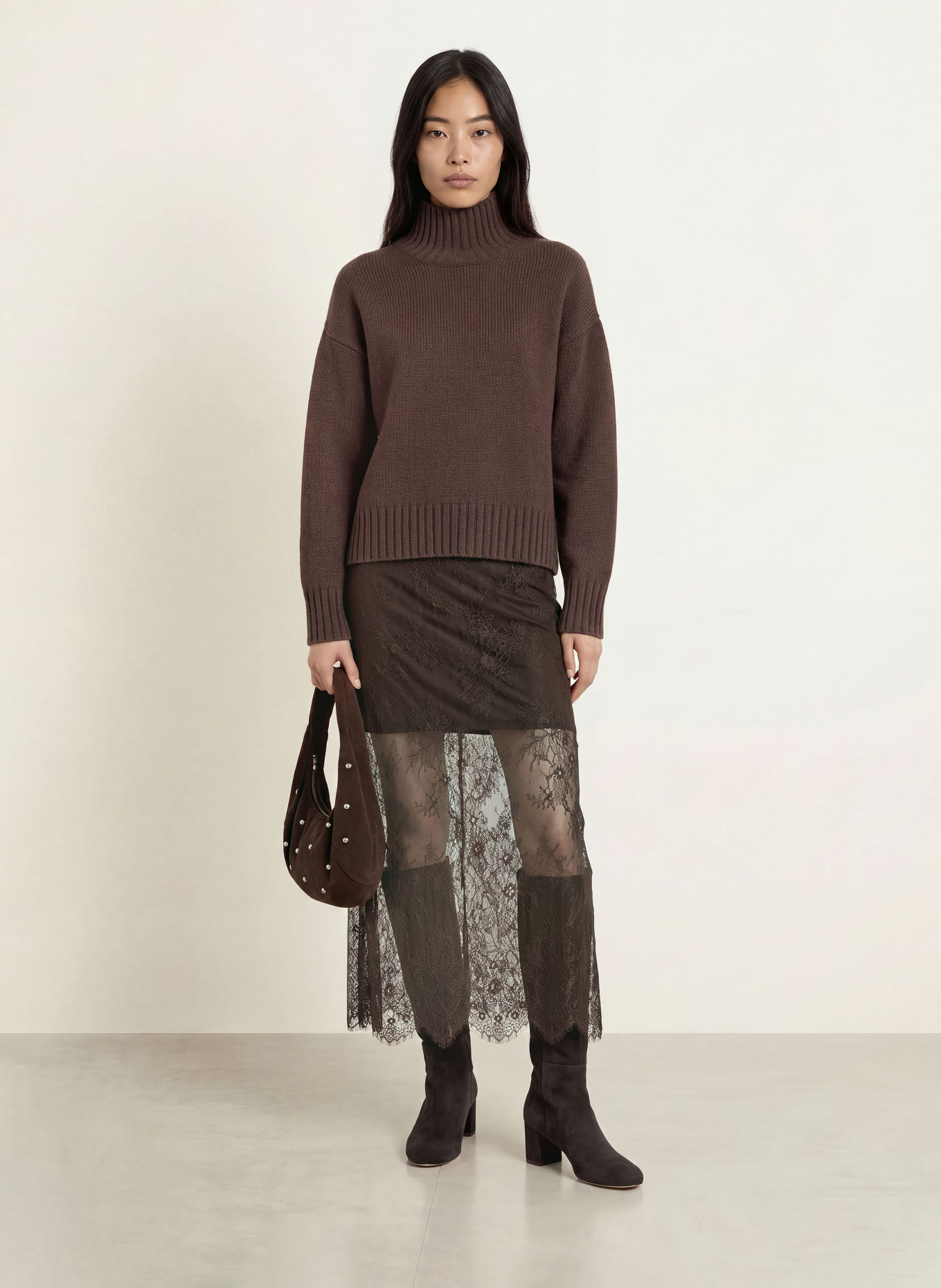 PURSCHOEN Cashmere-Pullover FLORENZ: DUNKELBRAUN