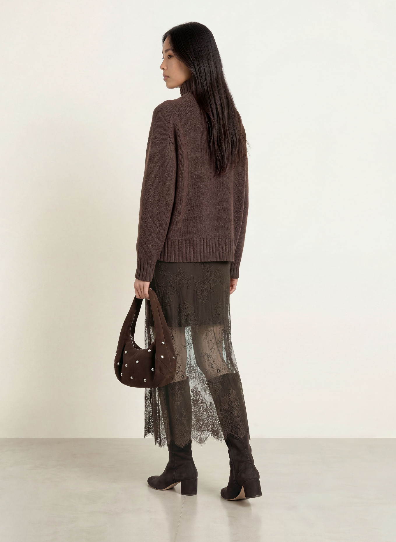 PURSCHOEN Cashmere-Pullover FLORENZ: DUNKELBRAUN