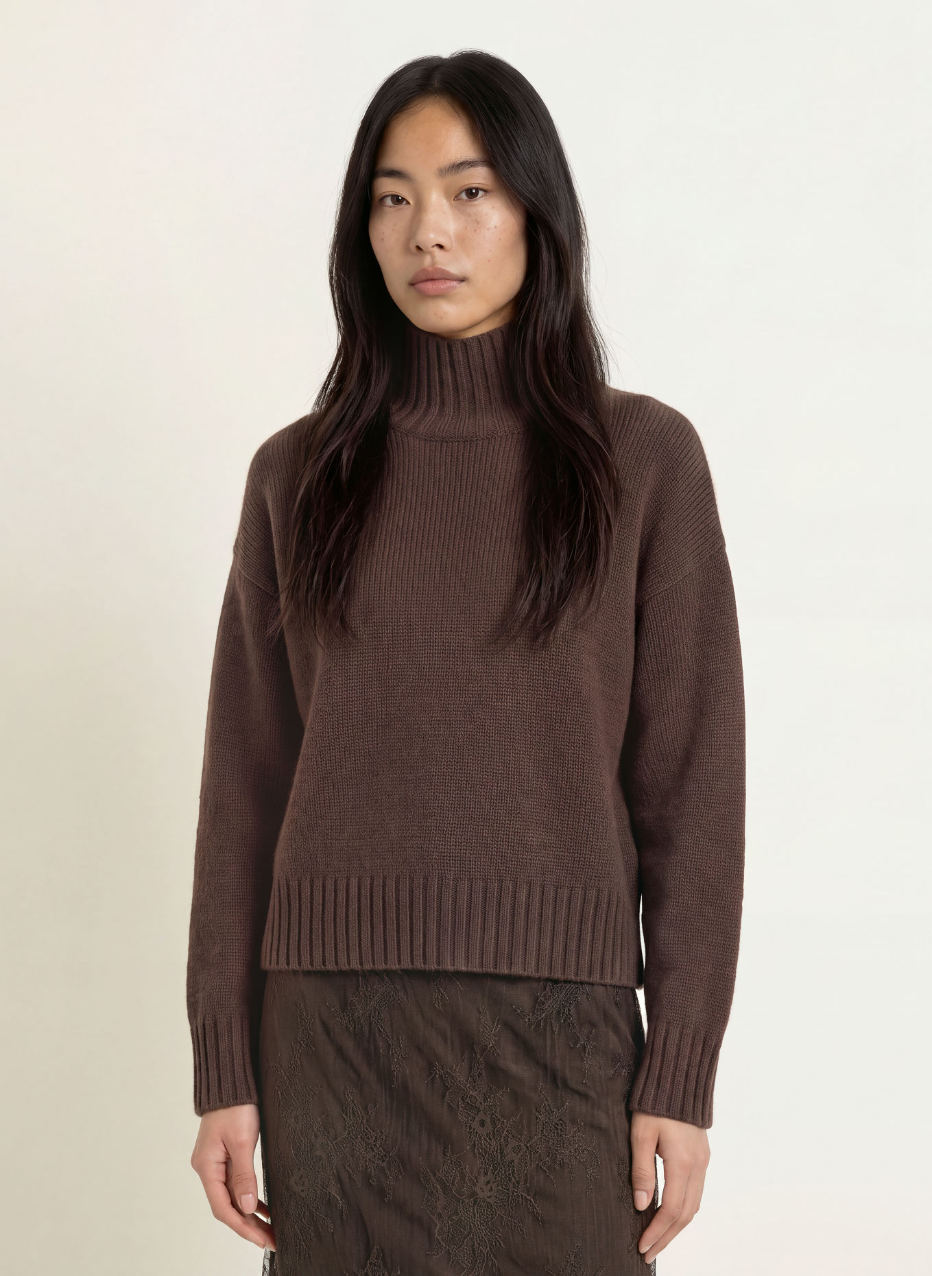 PURSCHOEN Cashmere-Pullover FLORENZ: DUNKELBRAUN