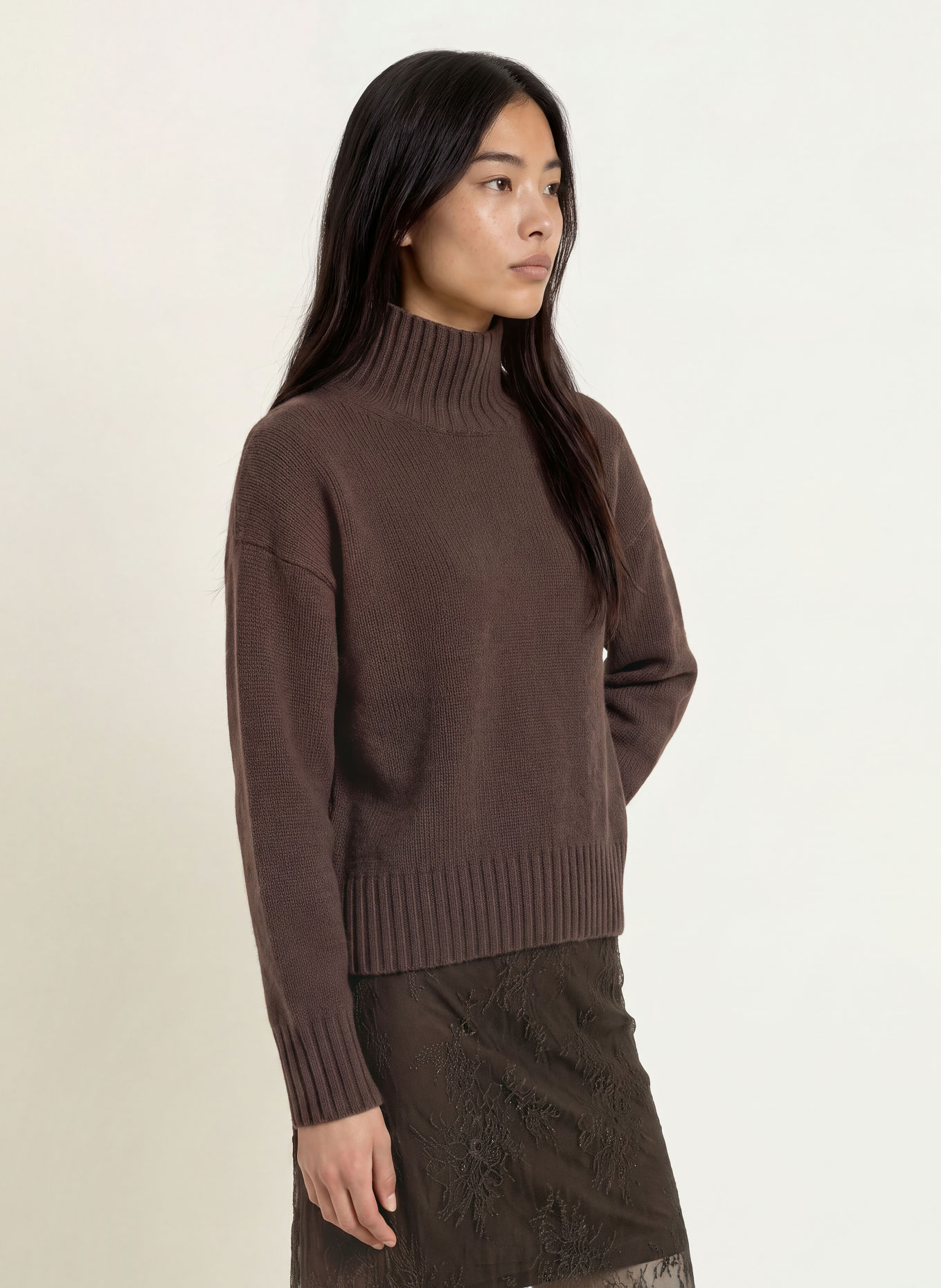 PURSCHOEN Cashmere-Pullover FLORENZ: DUNKELBRAUN
