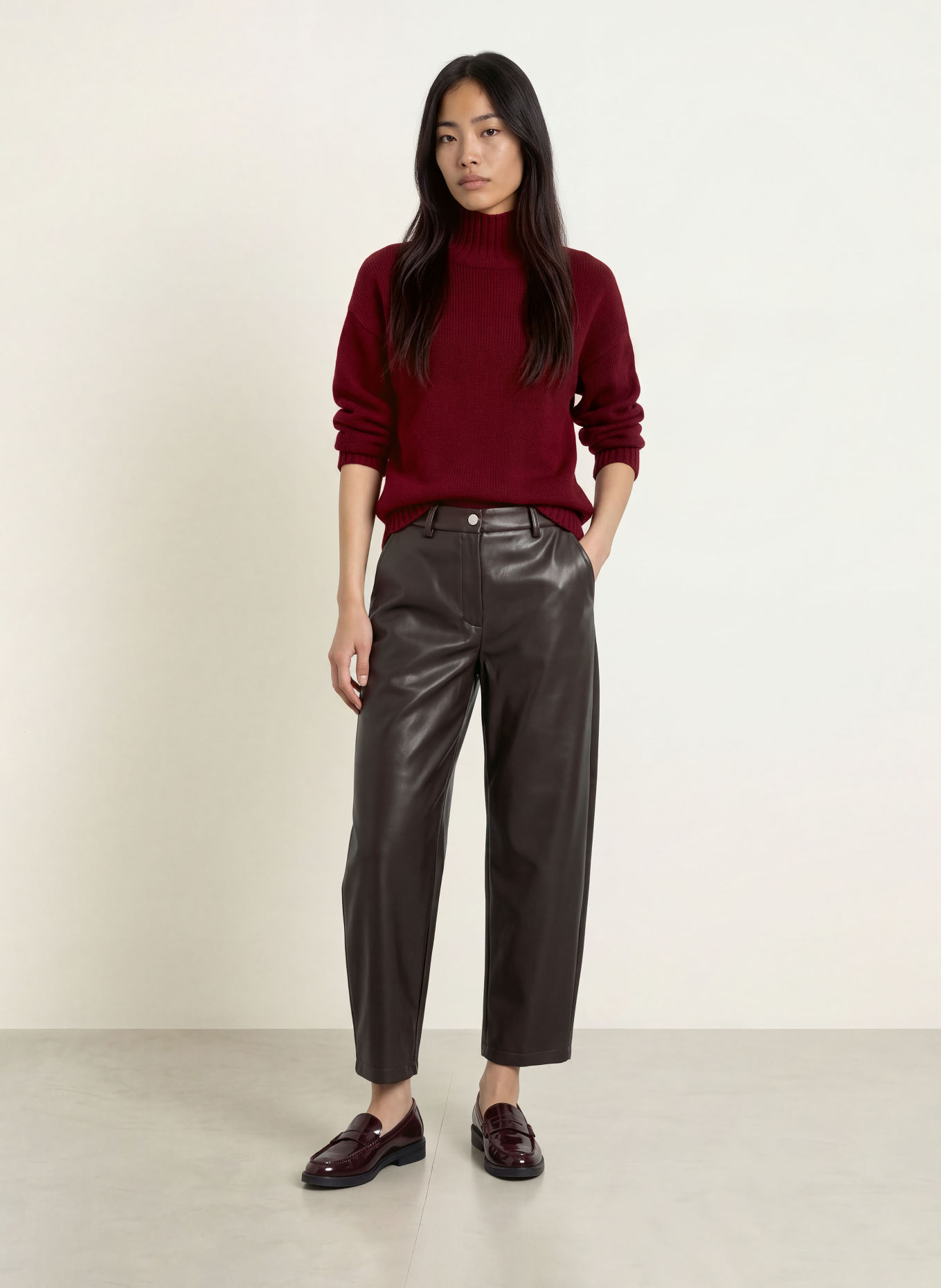 PURSCHOEN Cashmere-Pullover FLORENZ: DUNKELROT