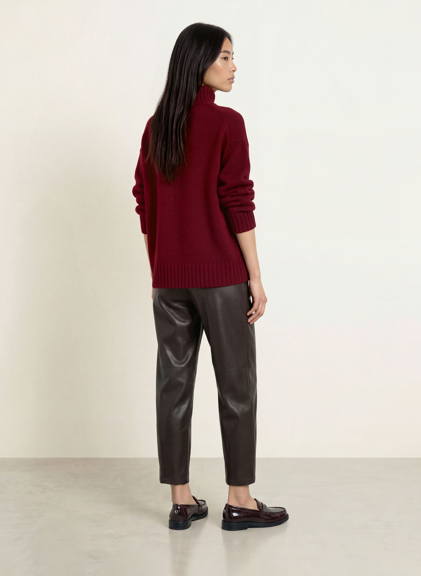 PURSCHOEN Cashmere-Pullover FLORENZ: DUNKELROT