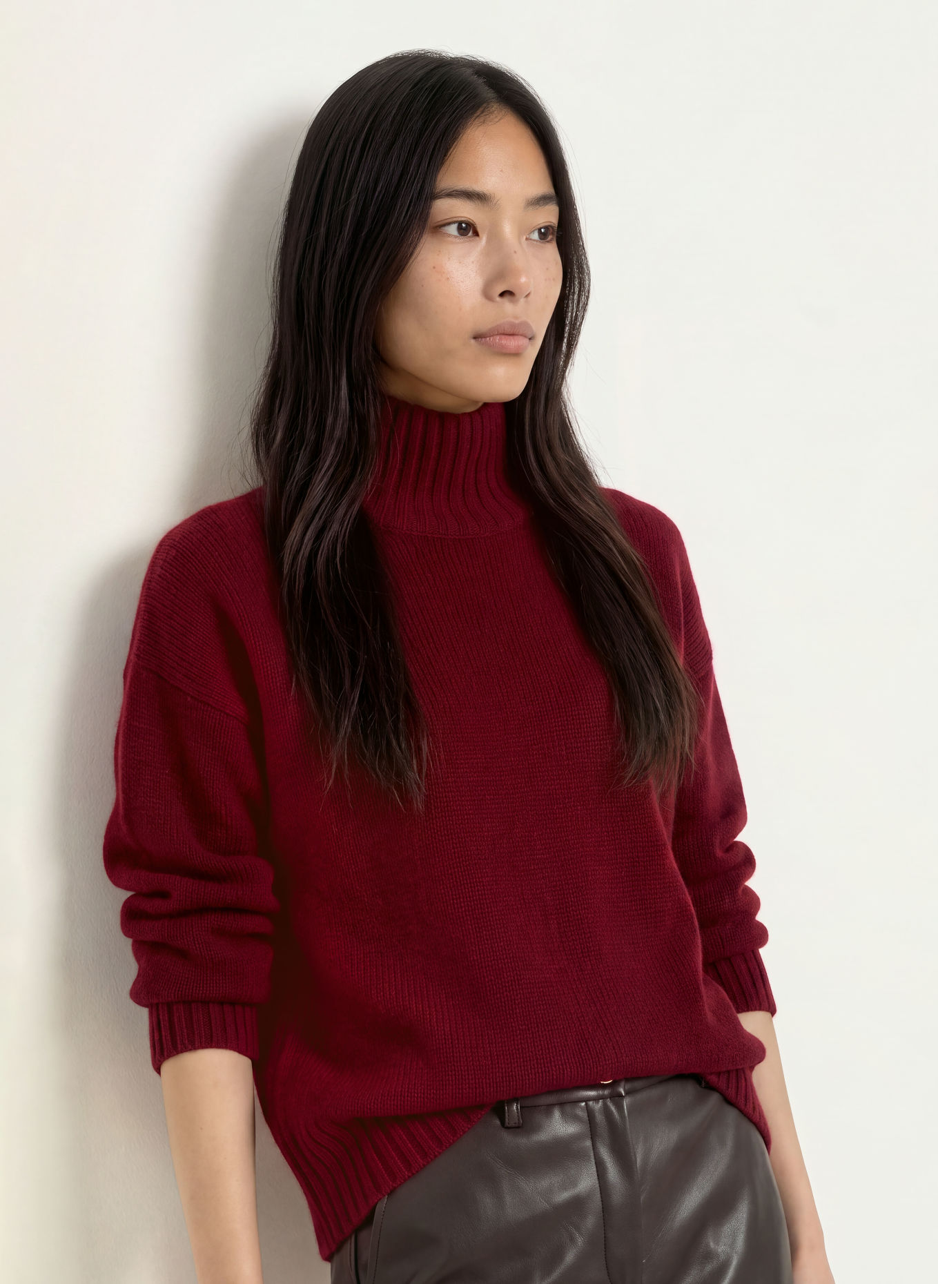 PURSCHOEN Cashmere-Pullover FLORENZ: DUNKELROT
