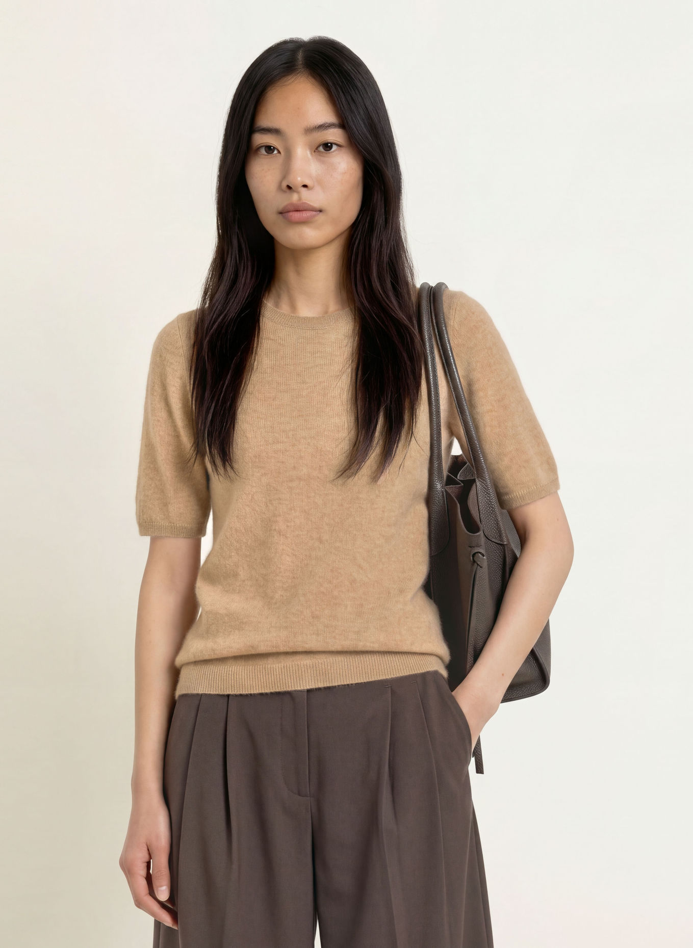 PURSCHOEN Strickshirt PISA aus Cashmere: BEIGE