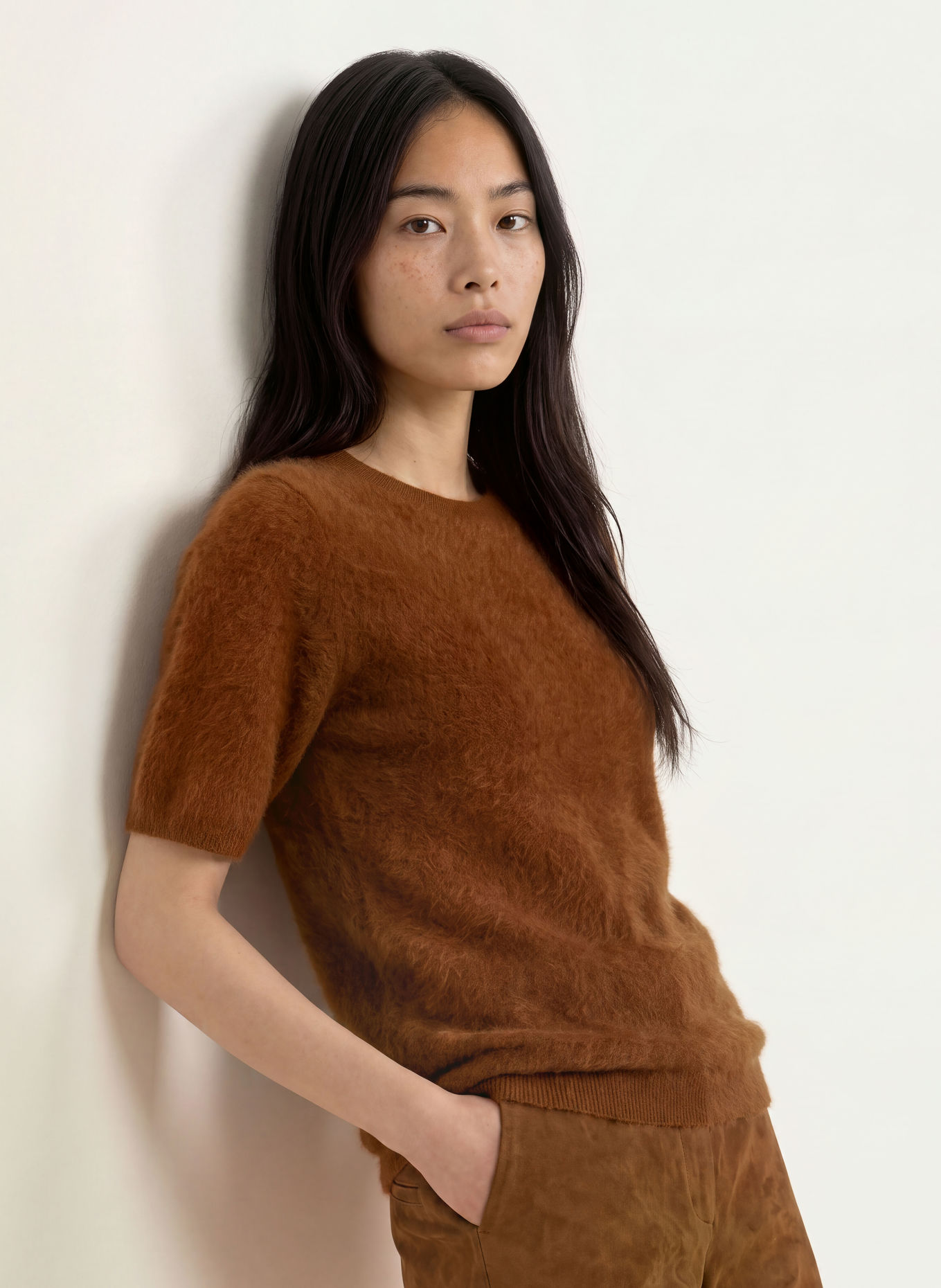 PURSCHOEN Strickshirt PISA aus Cashmere: BRAUN