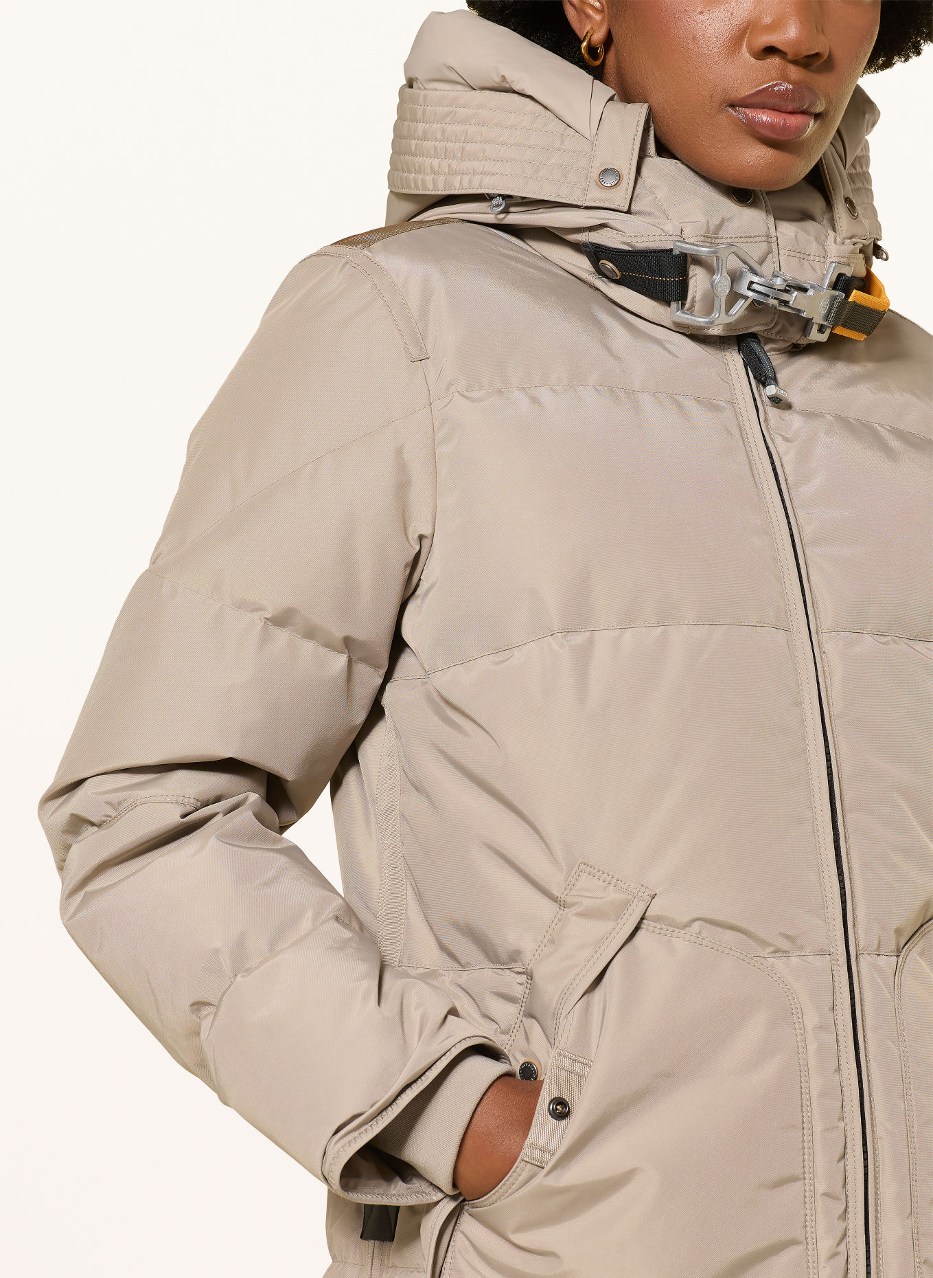 PARAJUMPERS Parka puchowa LONG BEAR z odpinanym kapturem: BEŻOWY