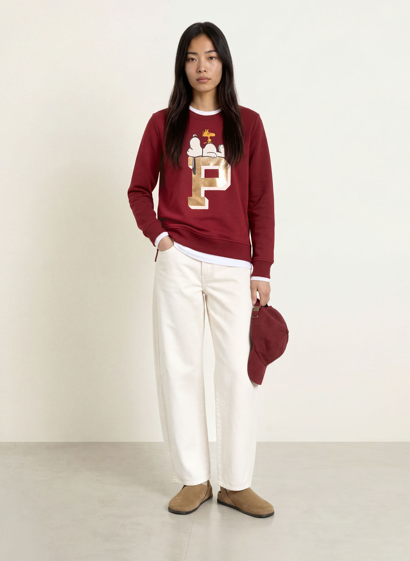 CODELLO Sweatshirt: DARK RED / GOLD / ECRU