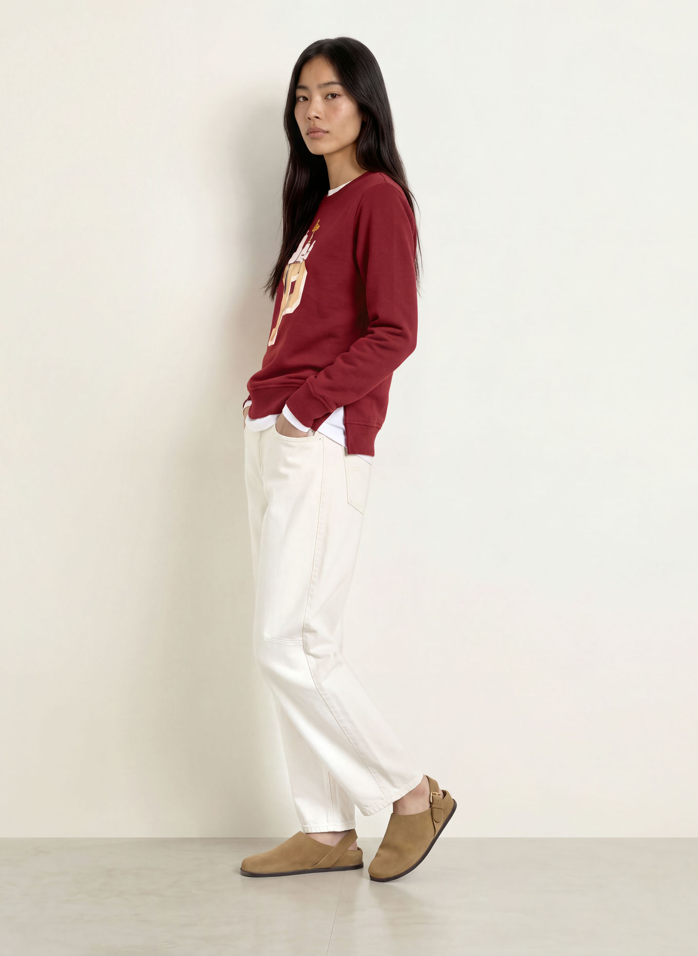 CODELLO Sweatshirt: DARK RED / GOLD / ECRU