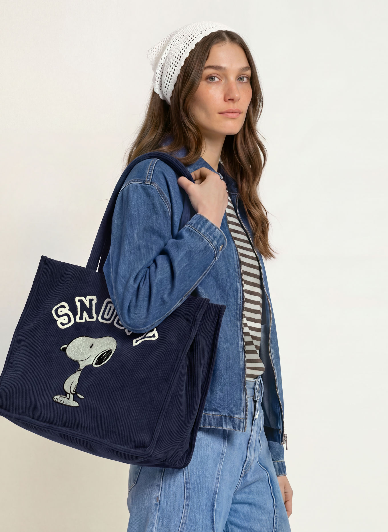 CODELLO Shopper: DUNKELBLAU / CREME