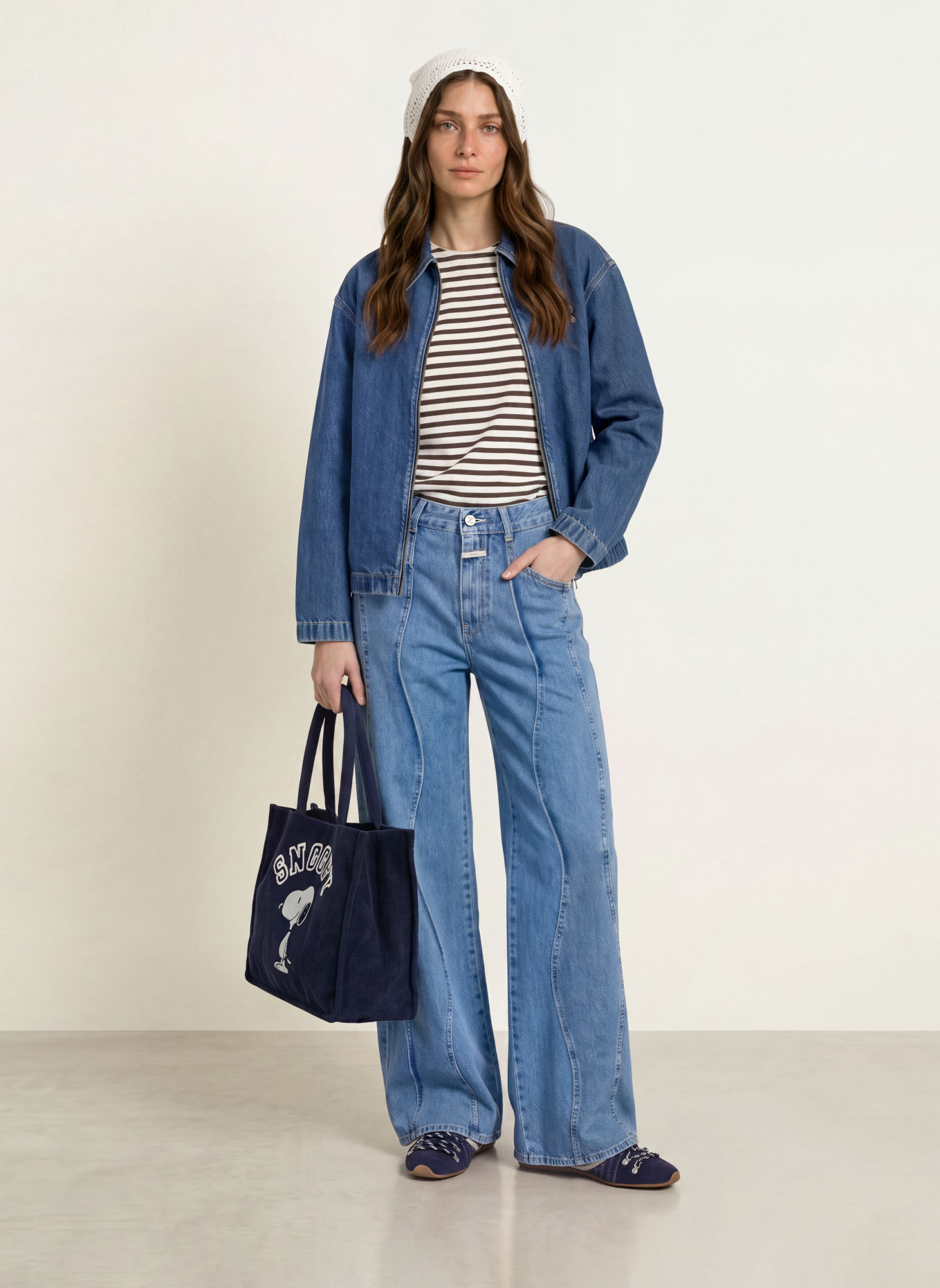 CODELLO Shopper: DUNKELBLAU / CREME