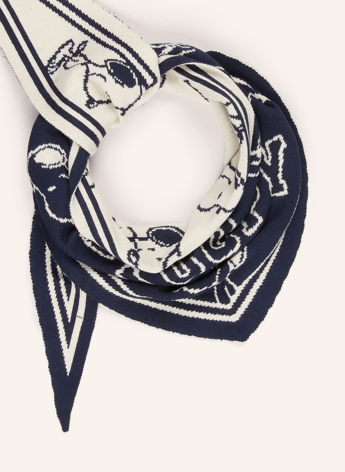 CODELLO Driehoekssjaal: DONKERBLAUW / CRÈME