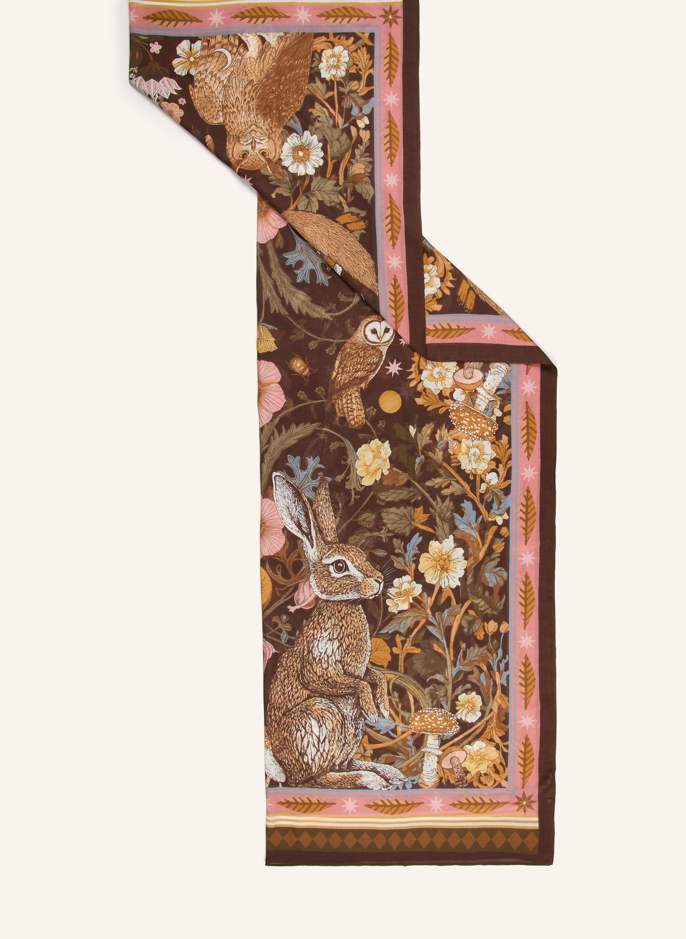 CODELLO Schal: KHAKI / COGNAC / ROSA