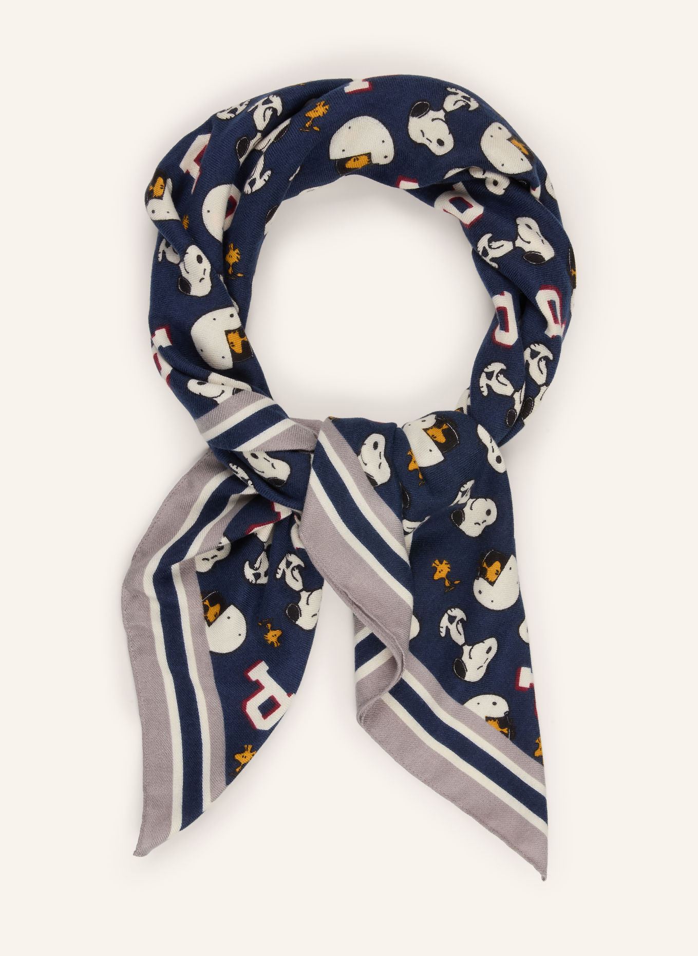 CODELLO Halsdoek SNOOPY: DONKERBLAUW / CRÈME / GRIJS