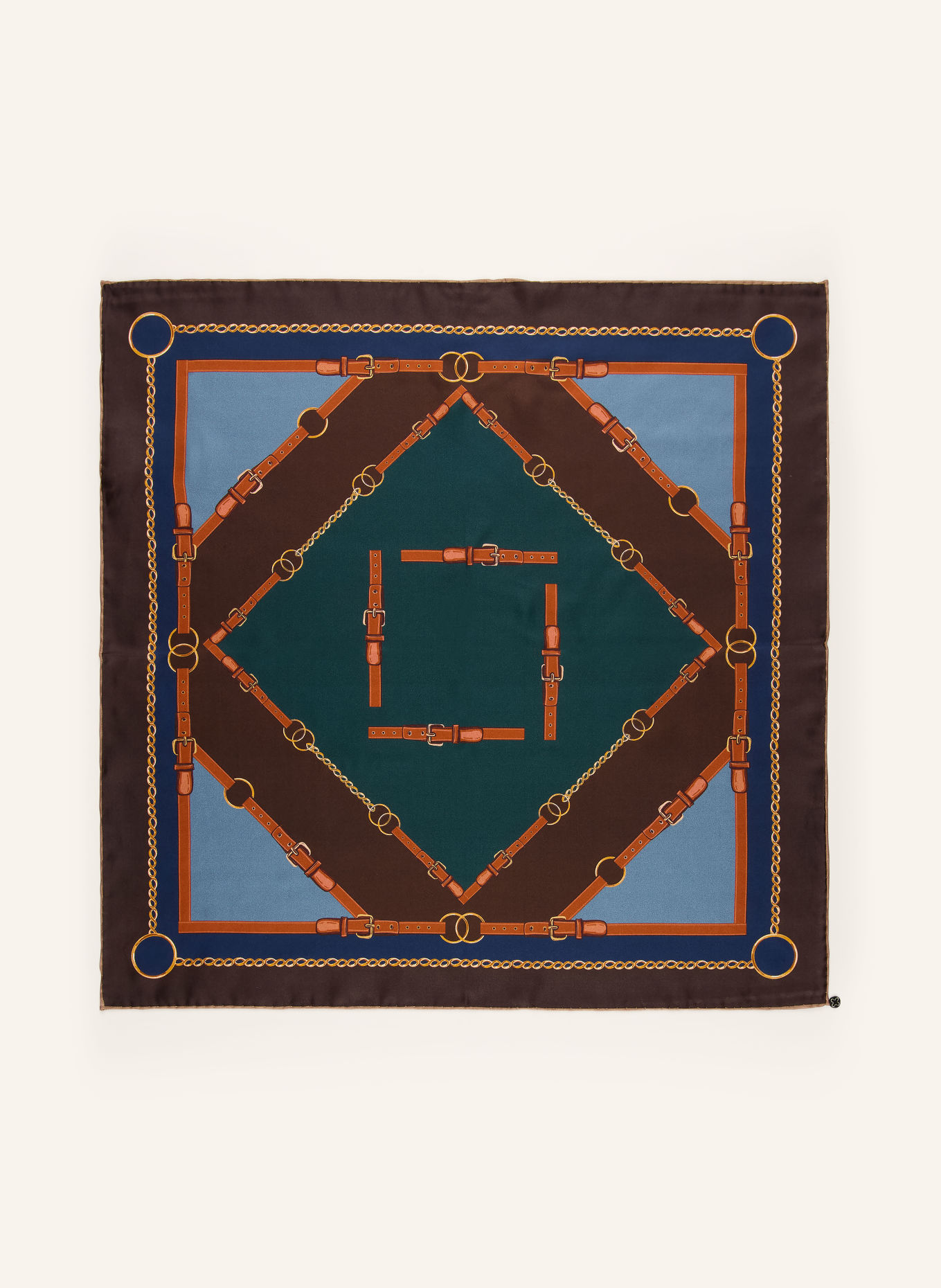 CODELLO Foulard en soie: GROEN / MARRON / BLEU GRIS