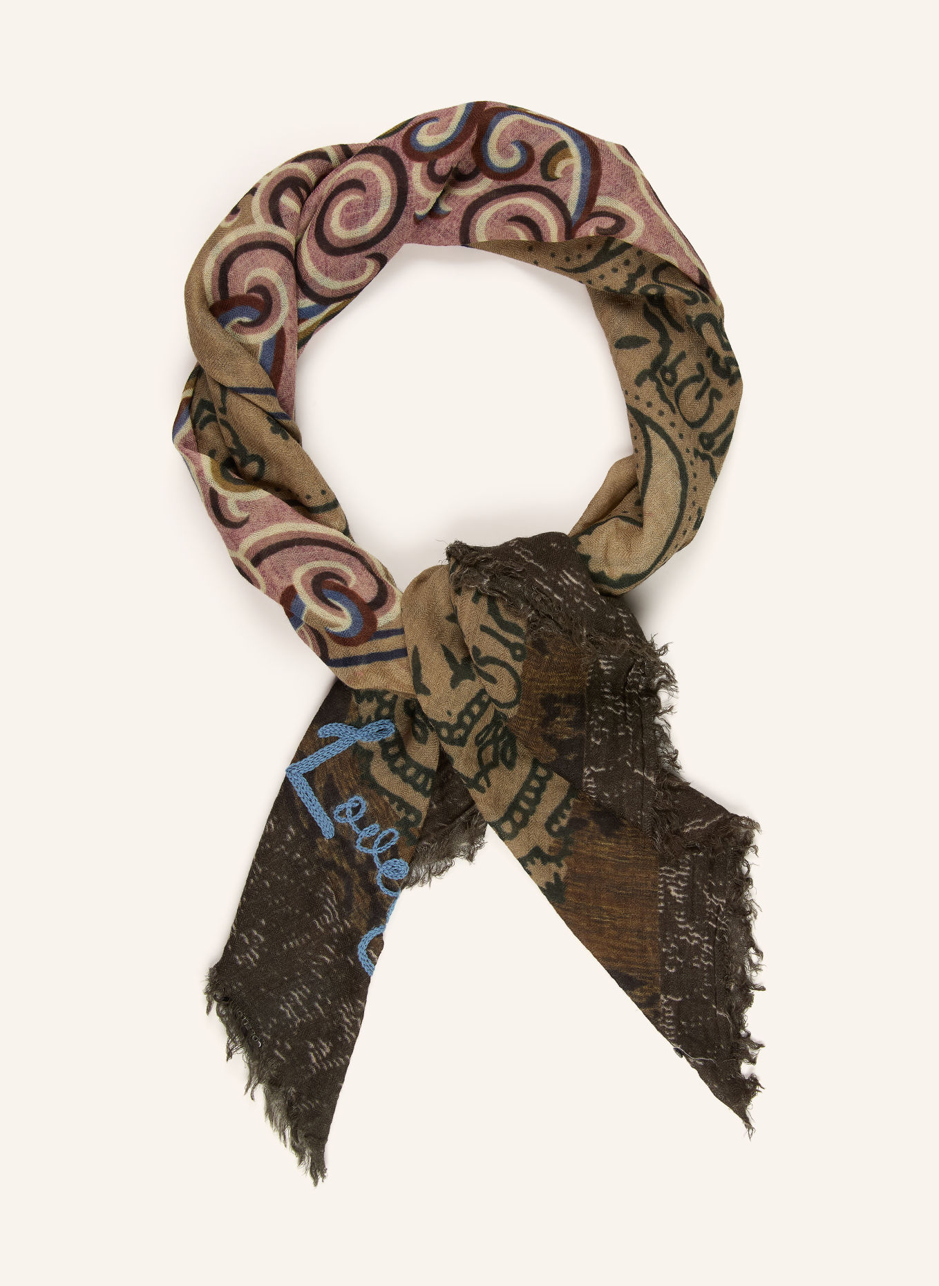 CODELLO Halsdoek: OLIJF / BRUIN / BLAUW