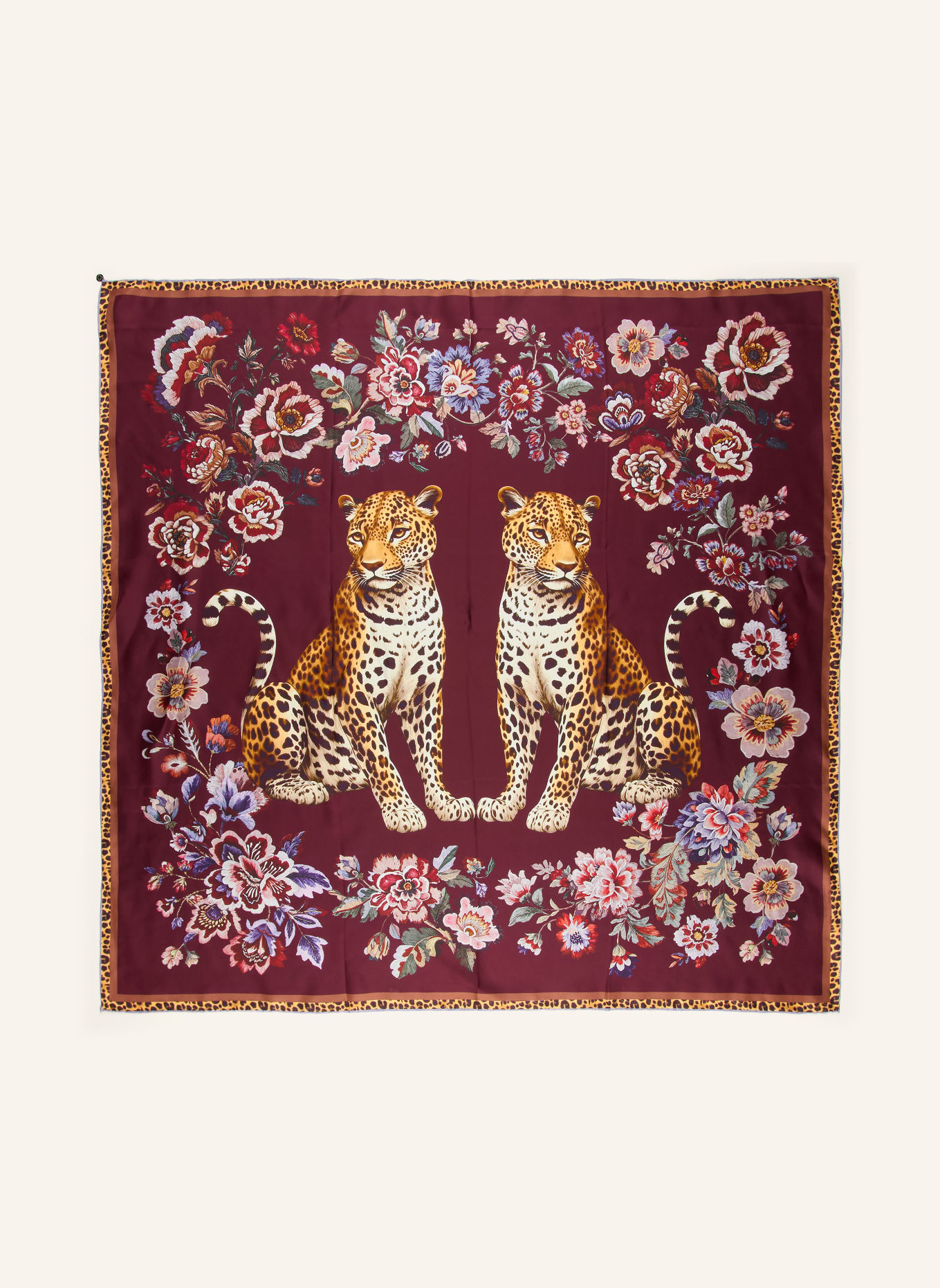 CODELLO Zijden halsdoek: DONKERROOD / COGNAC / ROOD
