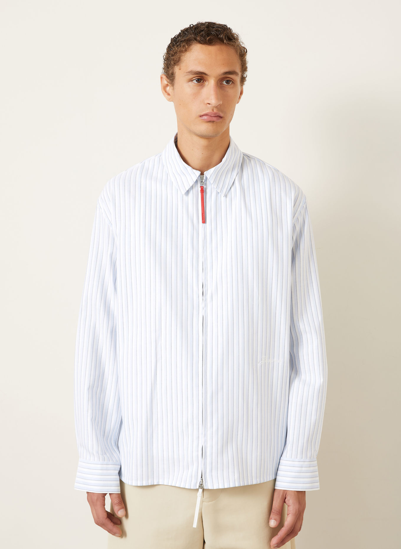 JACQUEMUS Koszula LA CHEMISE FLASH Comfort Fit: JASNONIEBIESKI / SZARONIEBIESKI / BIAŁY
