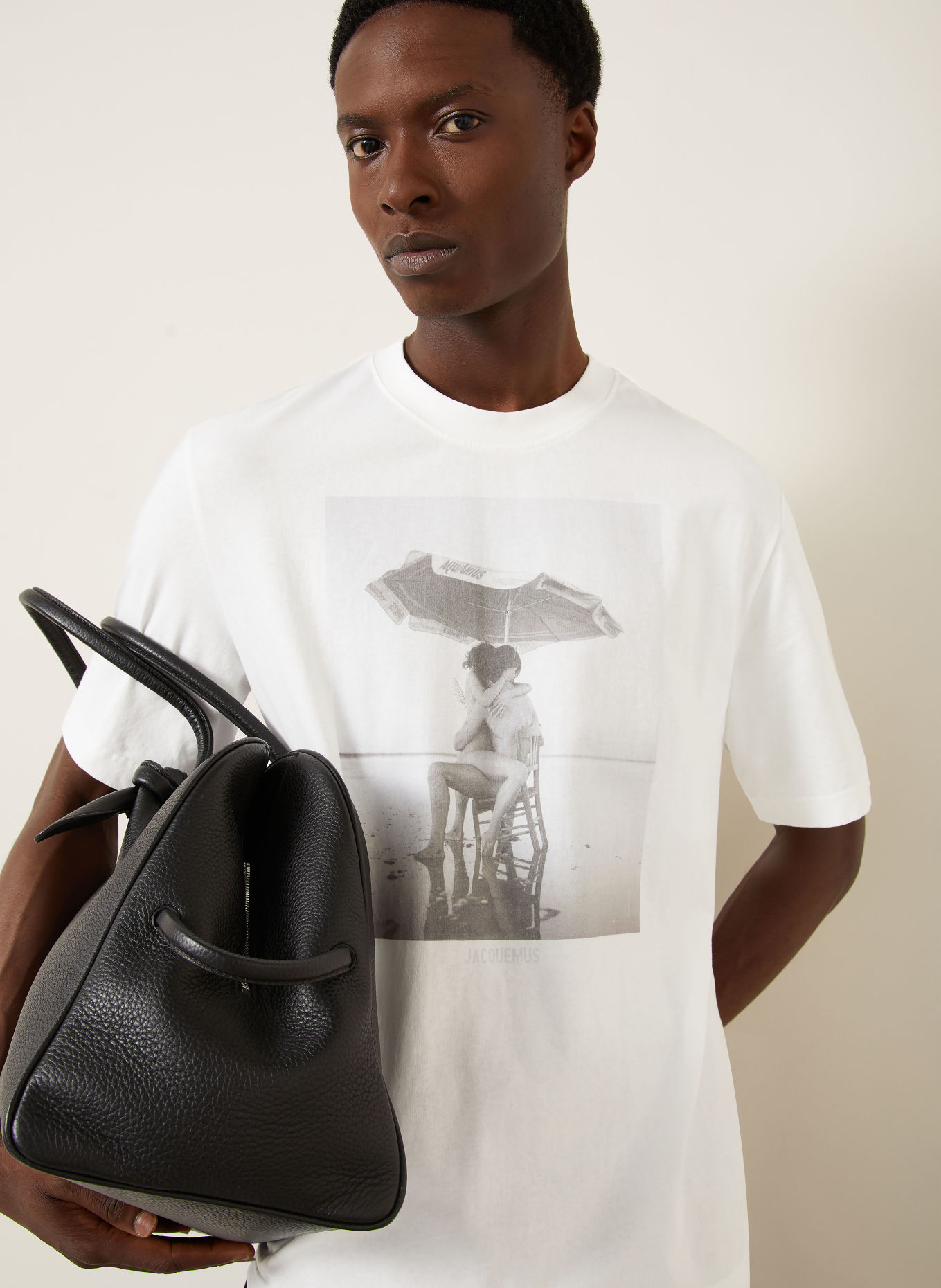 JACQUEMUS T-shirt LE TSHIRT CAMPAGNE: WIT / GRIJS