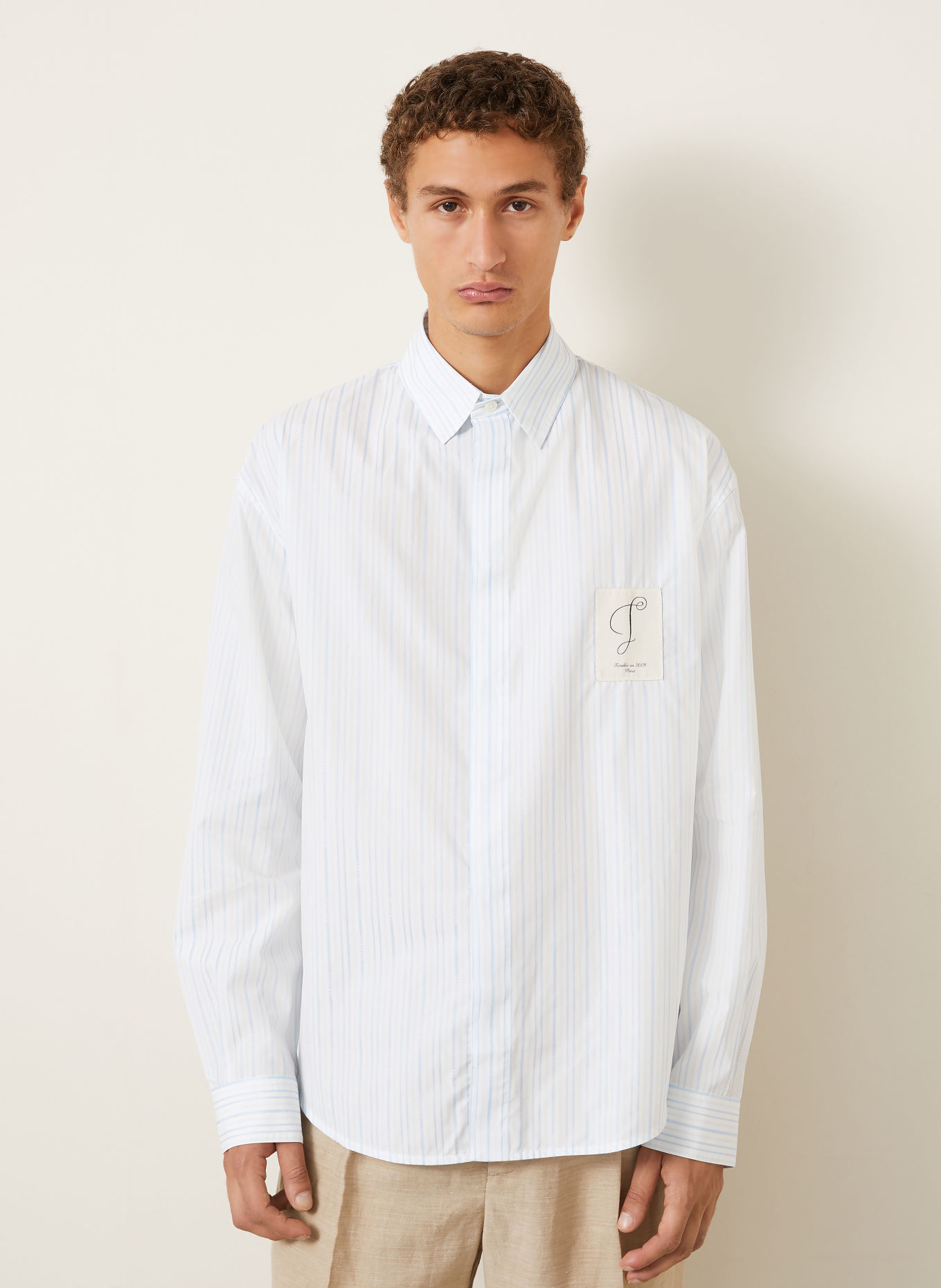 JACQUEMUS Koszula LA CHEMISE SIMON ML Comfort Fit: JASNONIEBIESKI / BIAŁY