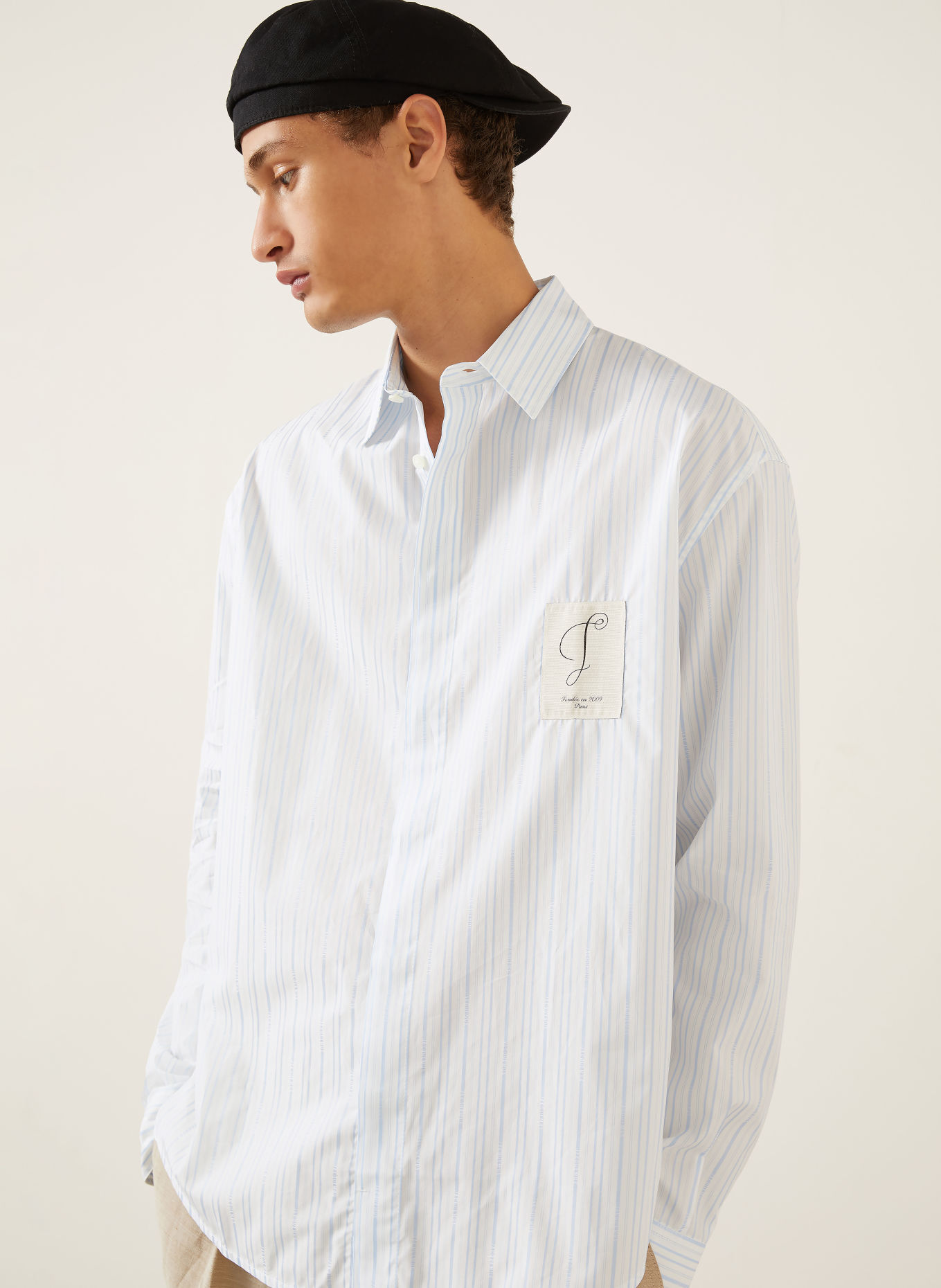 JACQUEMUS Koszula LA CHEMISE SIMON ML Comfort Fit: JASNONIEBIESKI / BIAŁY