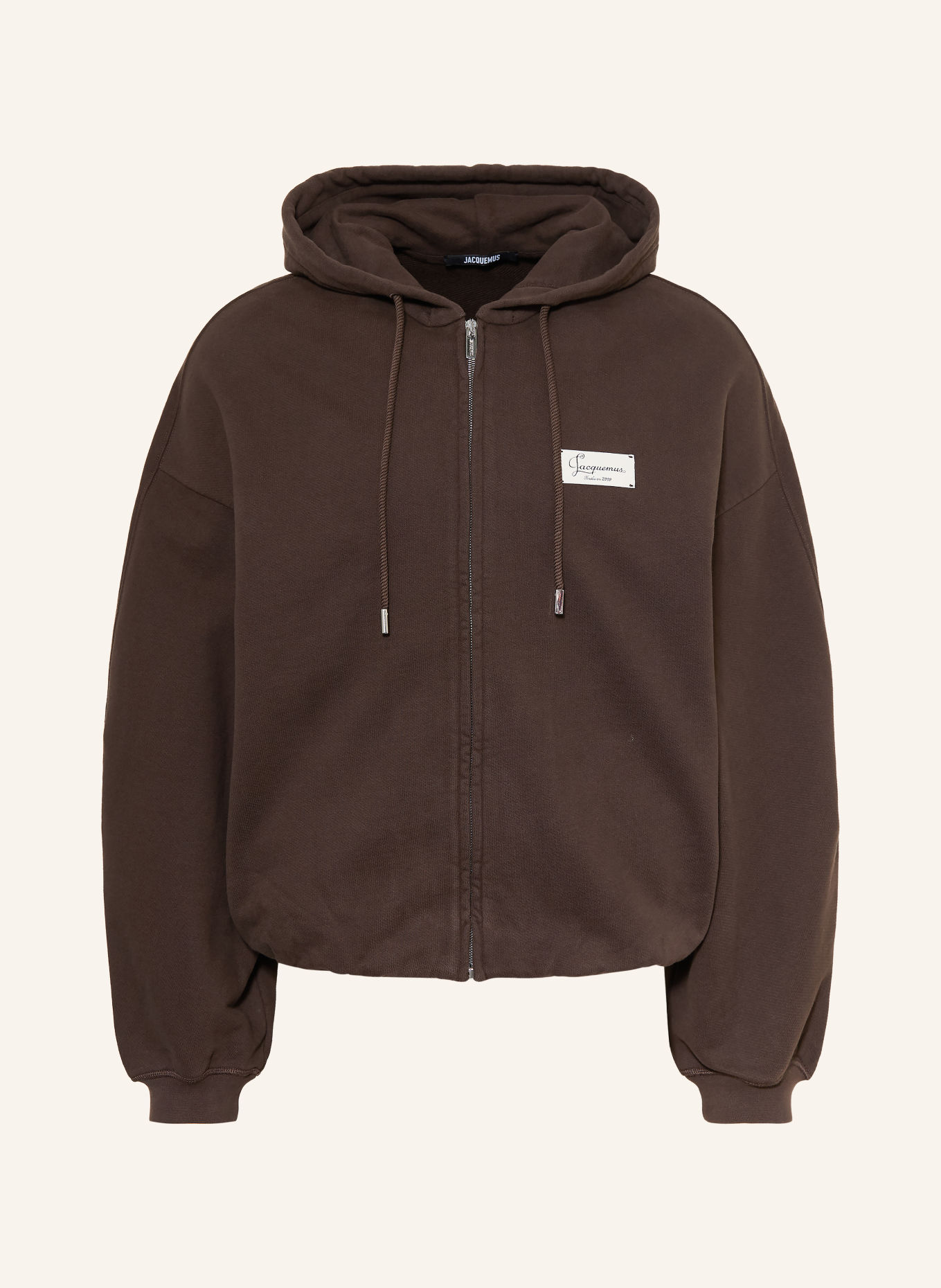 JACQUEMUS Mikina s kapucí LE HOODIE MONTAIGNE: TMAVĚ HNĚDÁ