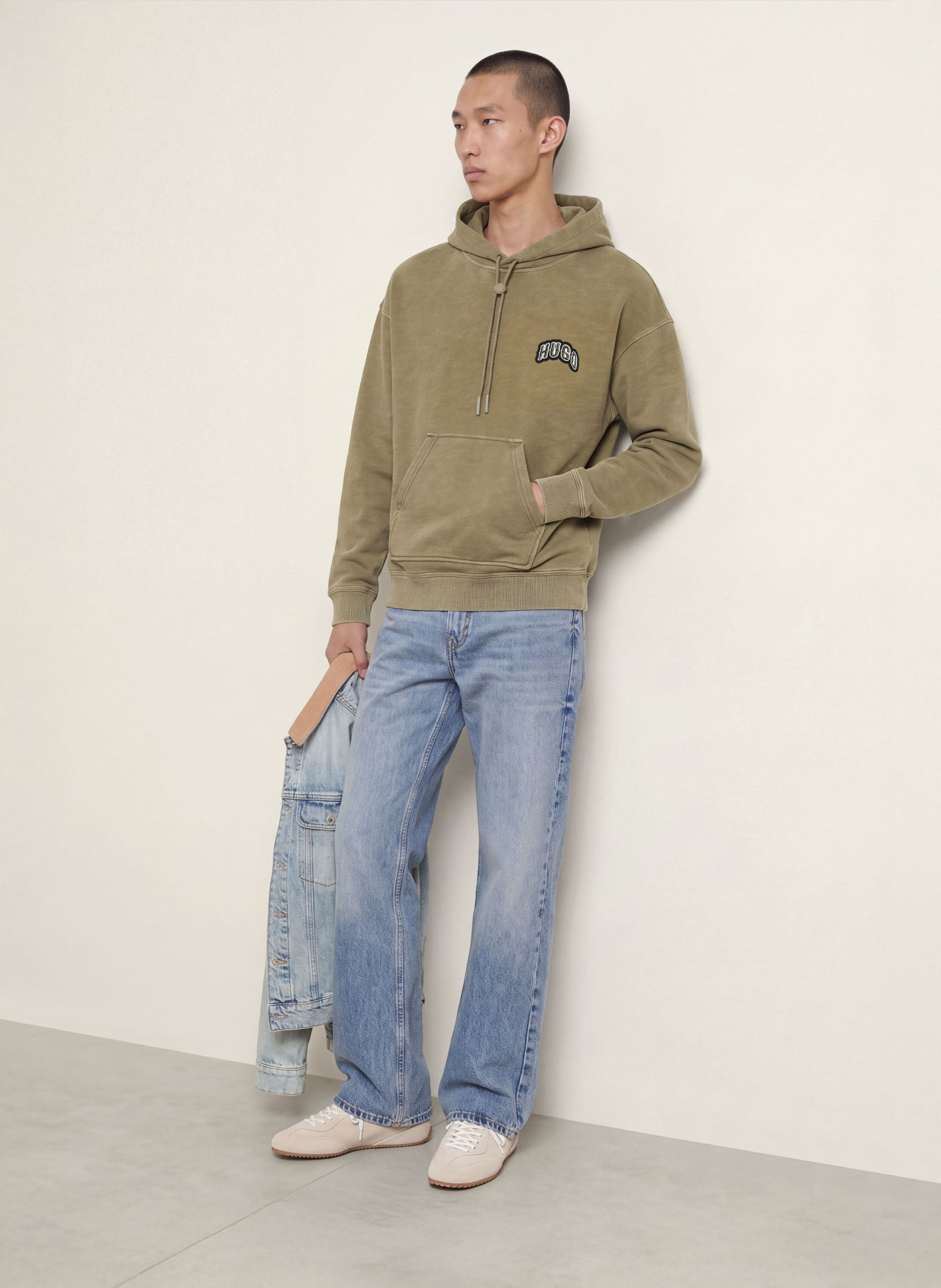 HUGO Hoodie NUCAROO: OLIJF
