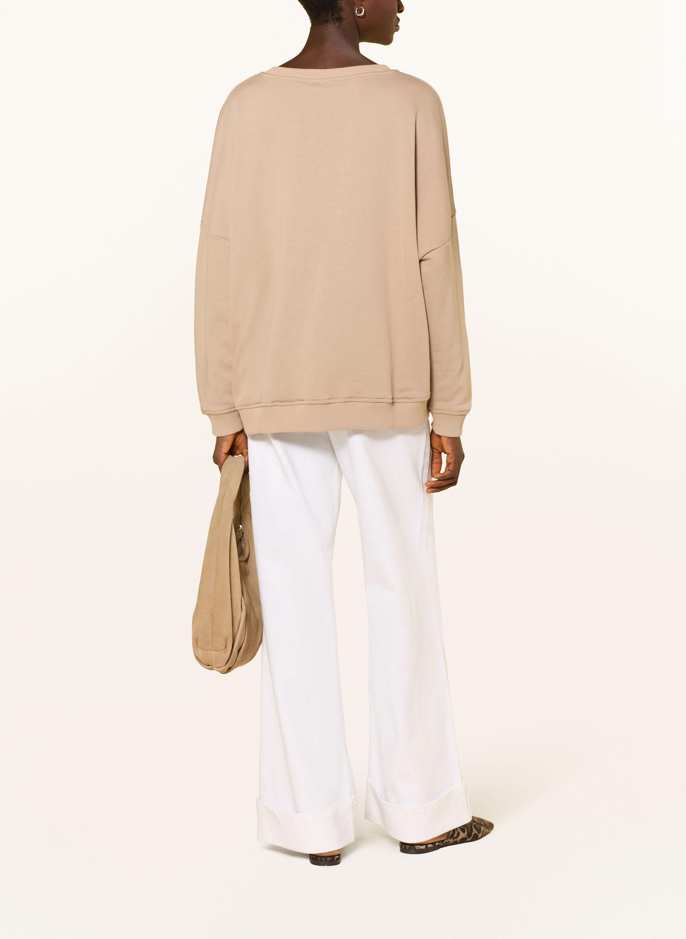 miss goodlife Oversized-sweatshirt med pailletter: BEIGE / NEONPINK / NEONORANGE