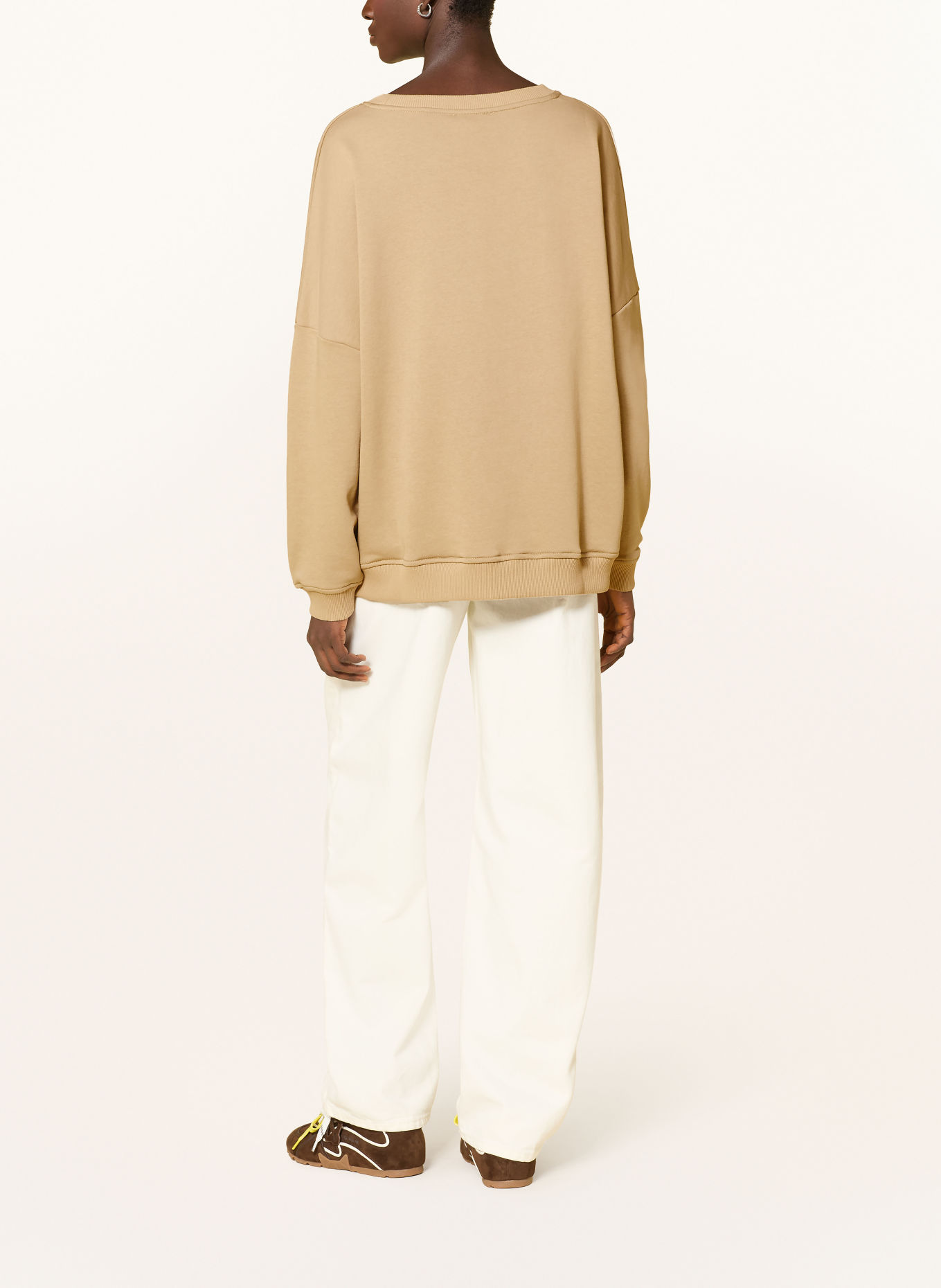 miss goodlife Oversized Sweatshirt with Sequins: BEIGE / NEON PINK / NEON ORANGE